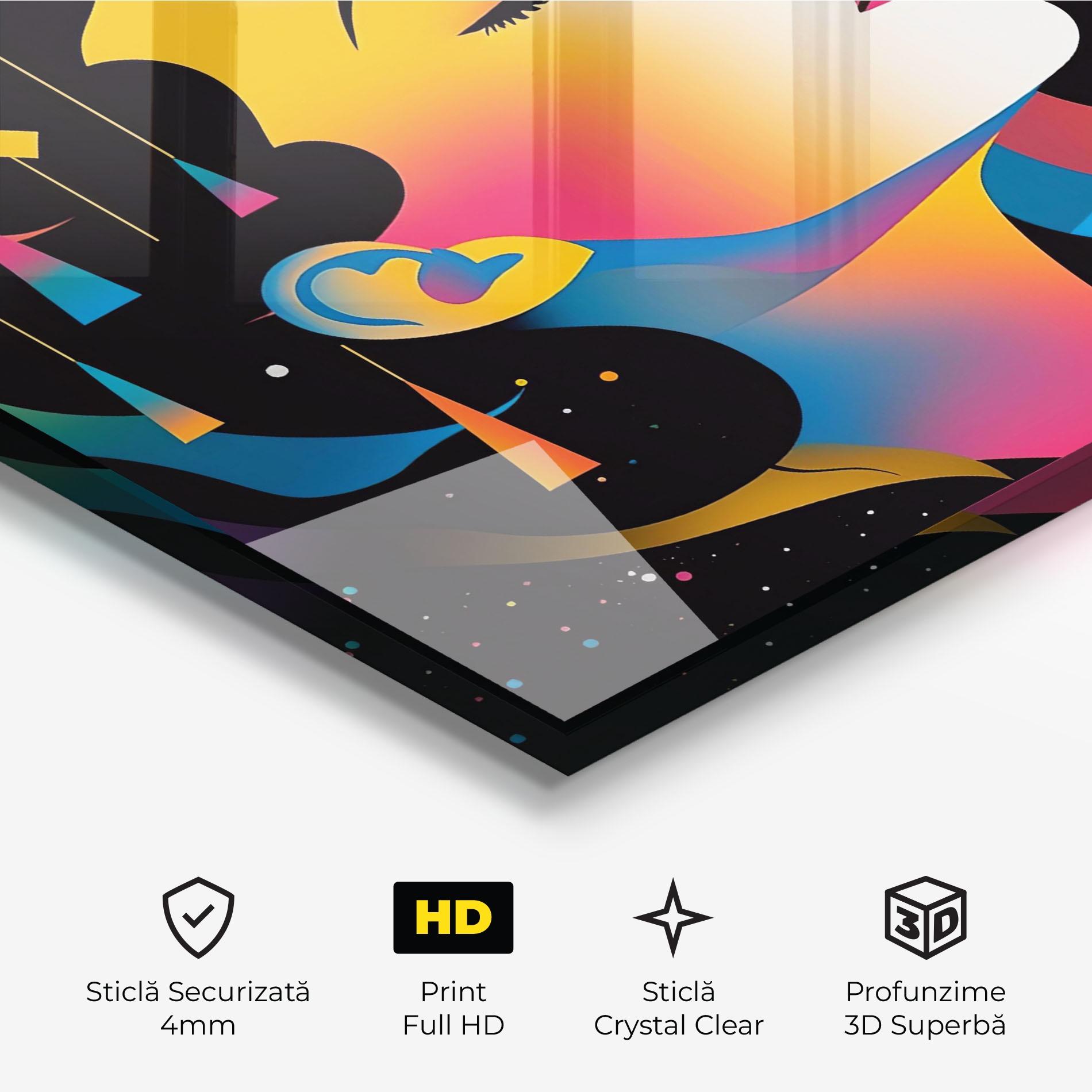 Tablou Sticla Dreamy Night Female mockup 3