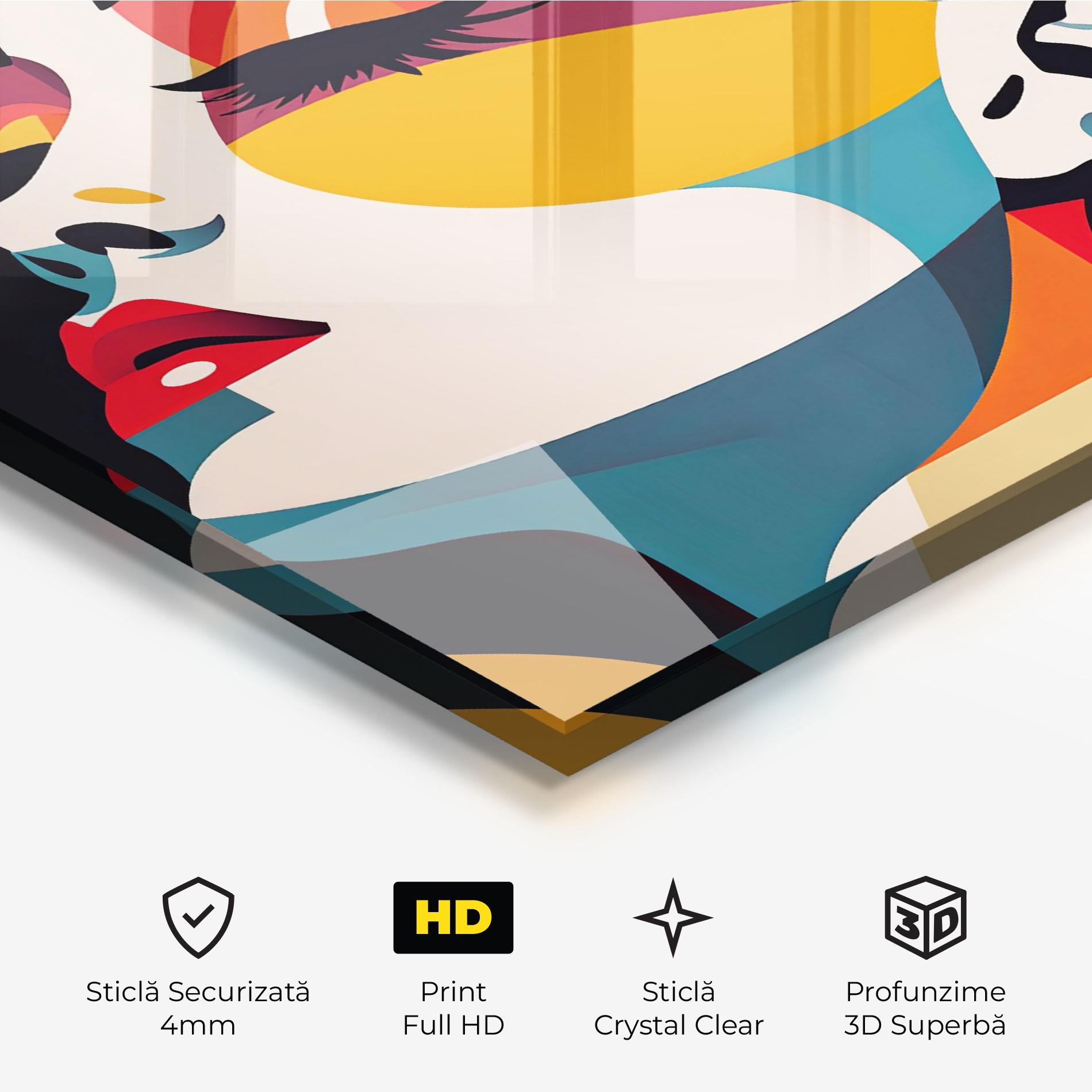 Tablou Sticla Dreamy Yellow Female mockup 3