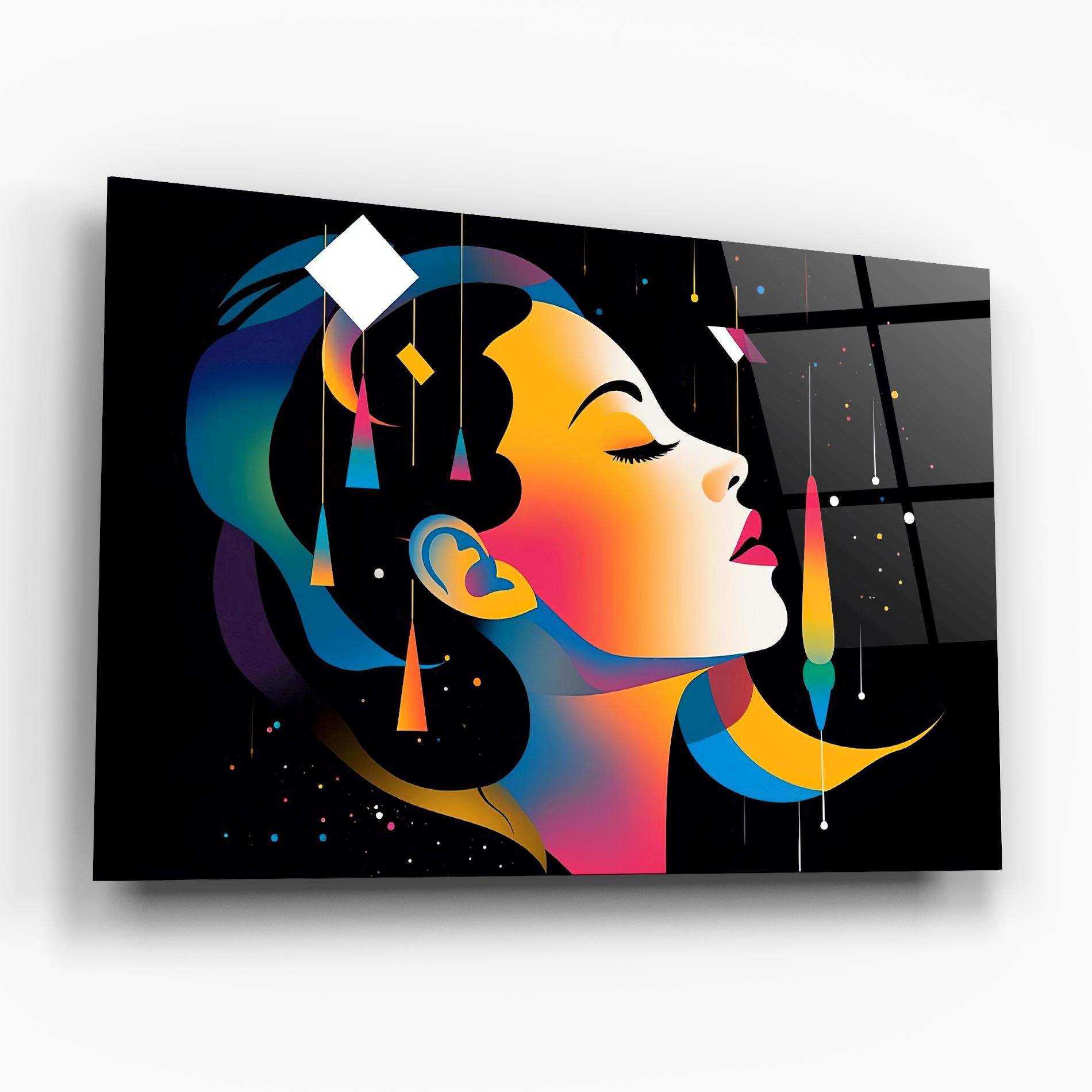 Tablou Sticla Dreamy Night Female mockup 6