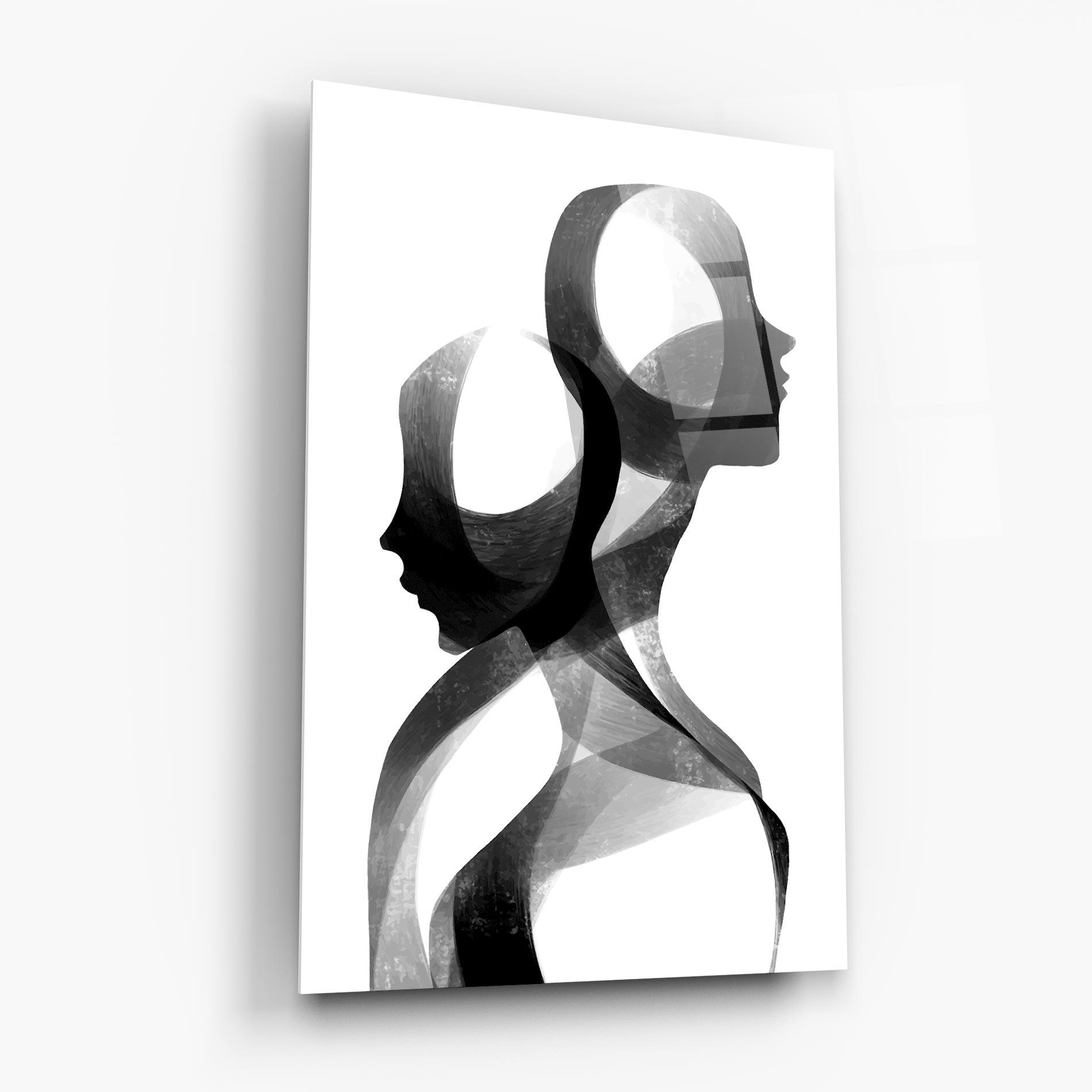 Tablou Sticla Abstract Grey Couple mockup 6