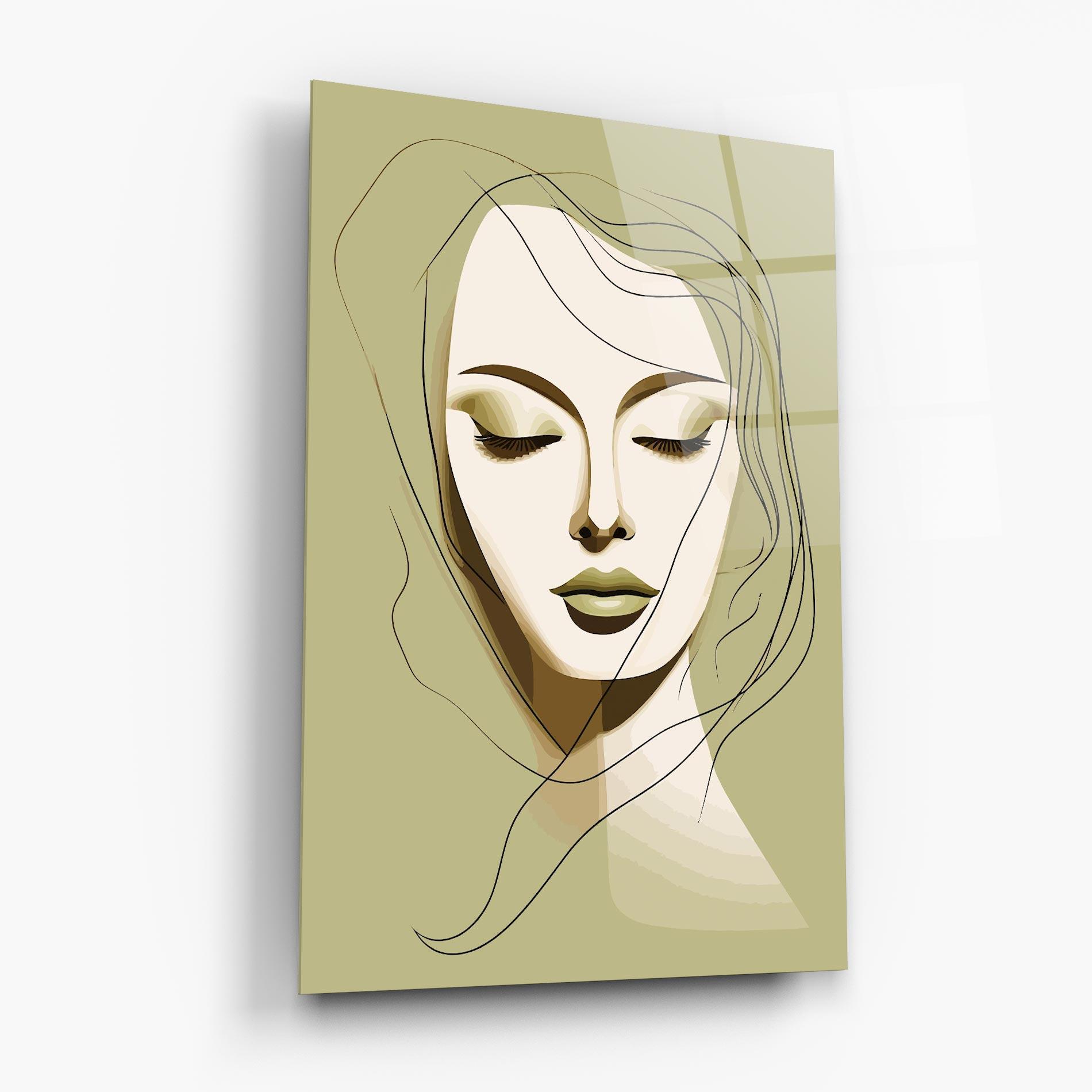 Tablou Sticla Cream Womans Face mockup 6