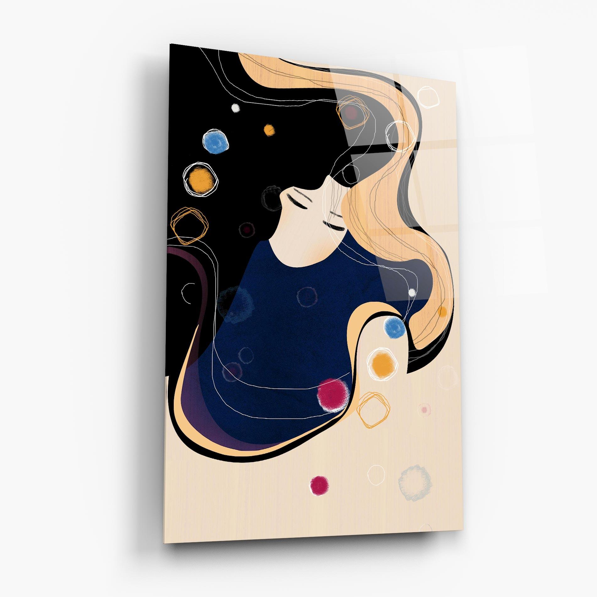 Tablou Sticla Decorative Girl Painting mockup 6