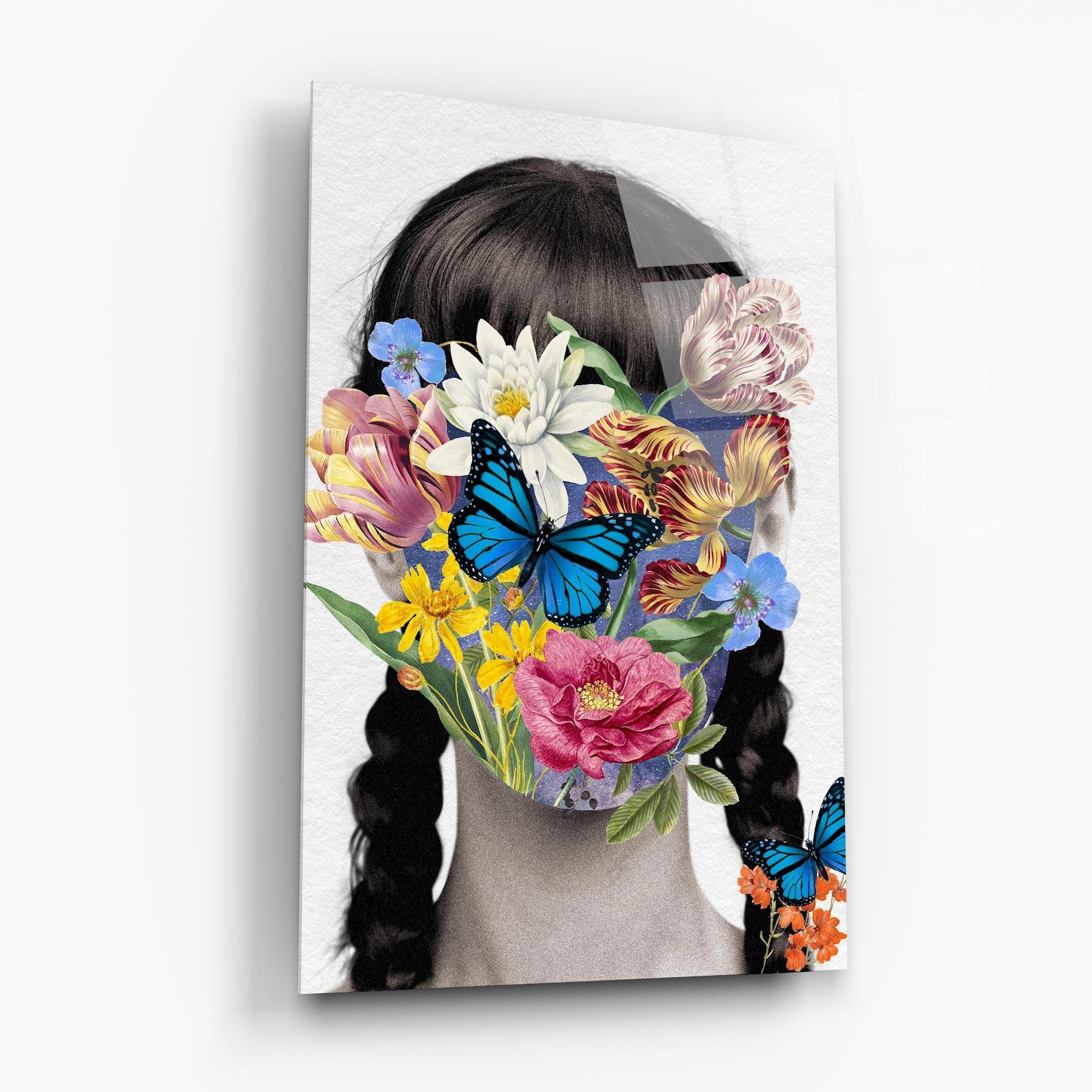 Tablou Sticla Flower Face Woman mockup 6