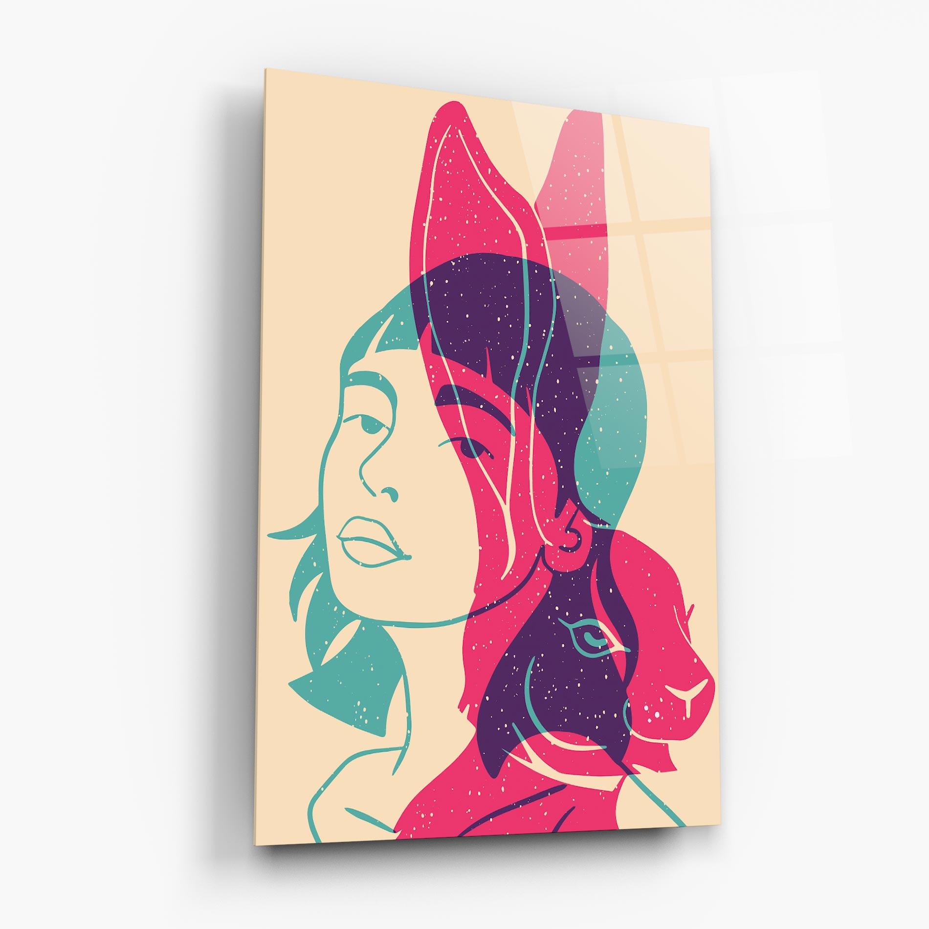 Tablou Sticla Girl Rabbit mockup 6