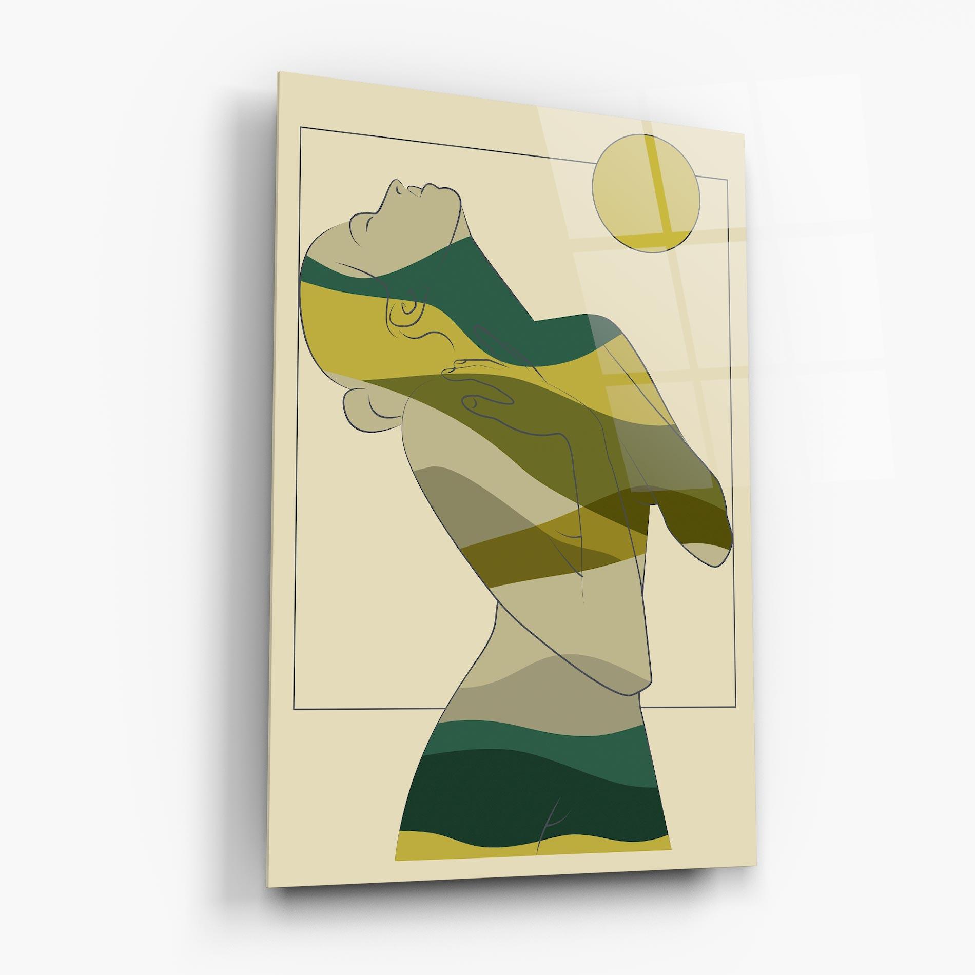 Tablou Sticla Green Nature Woman mockup 6