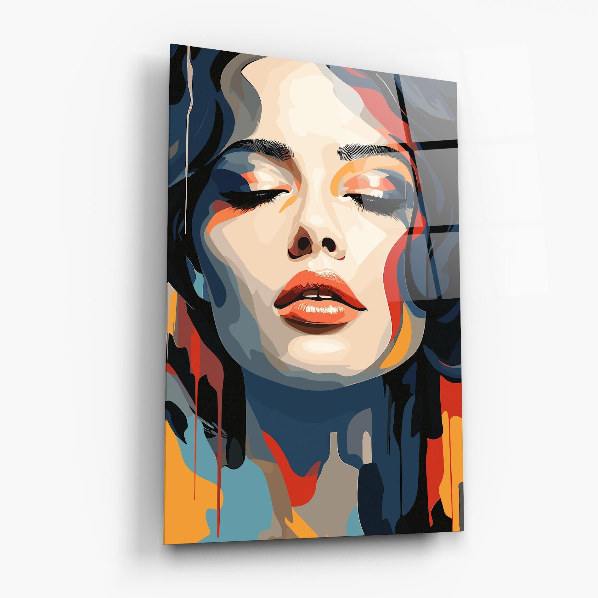 Tablou Sticla Juicy Abstract Lips mockup 6