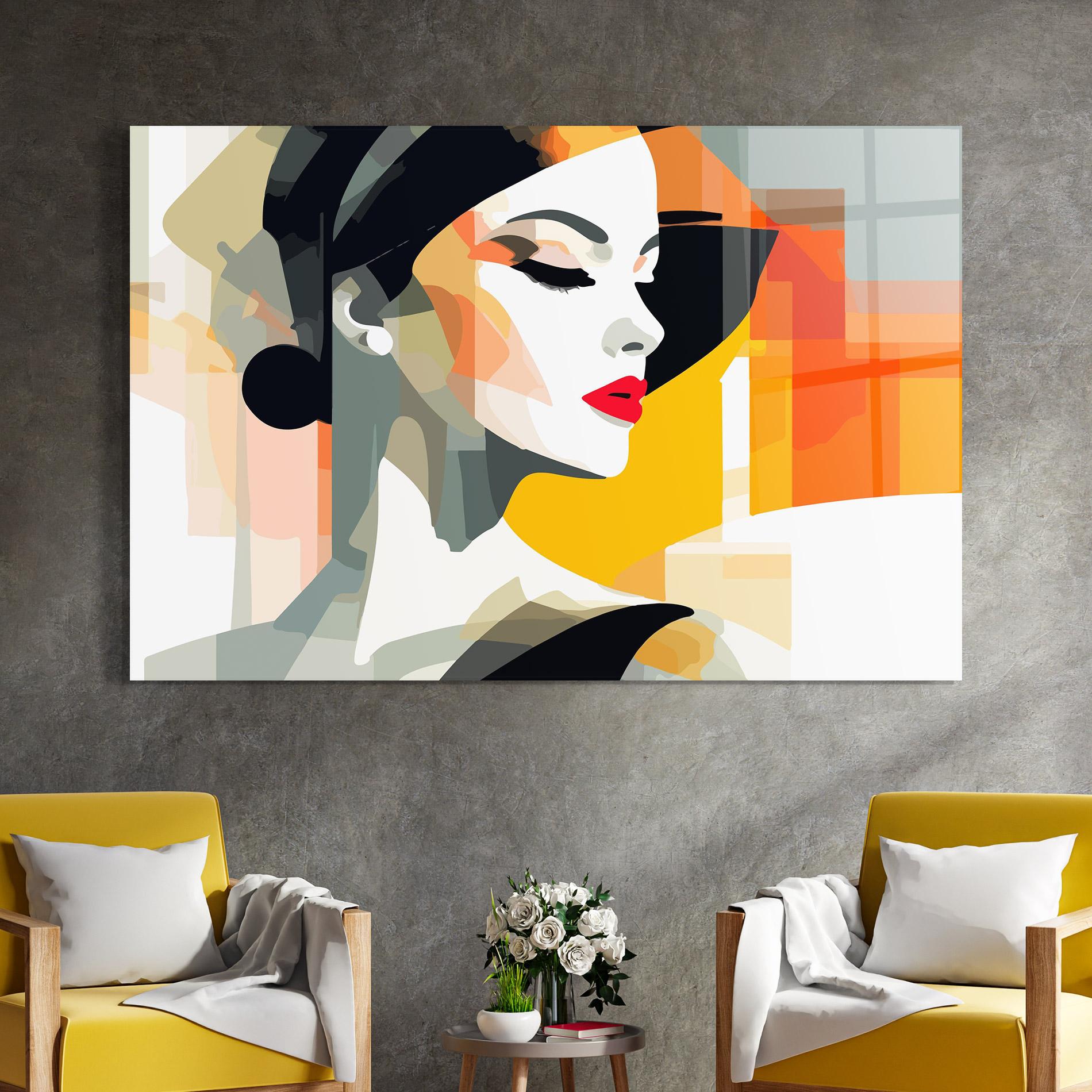 Tablou Sticla Art Woman View mockup 4