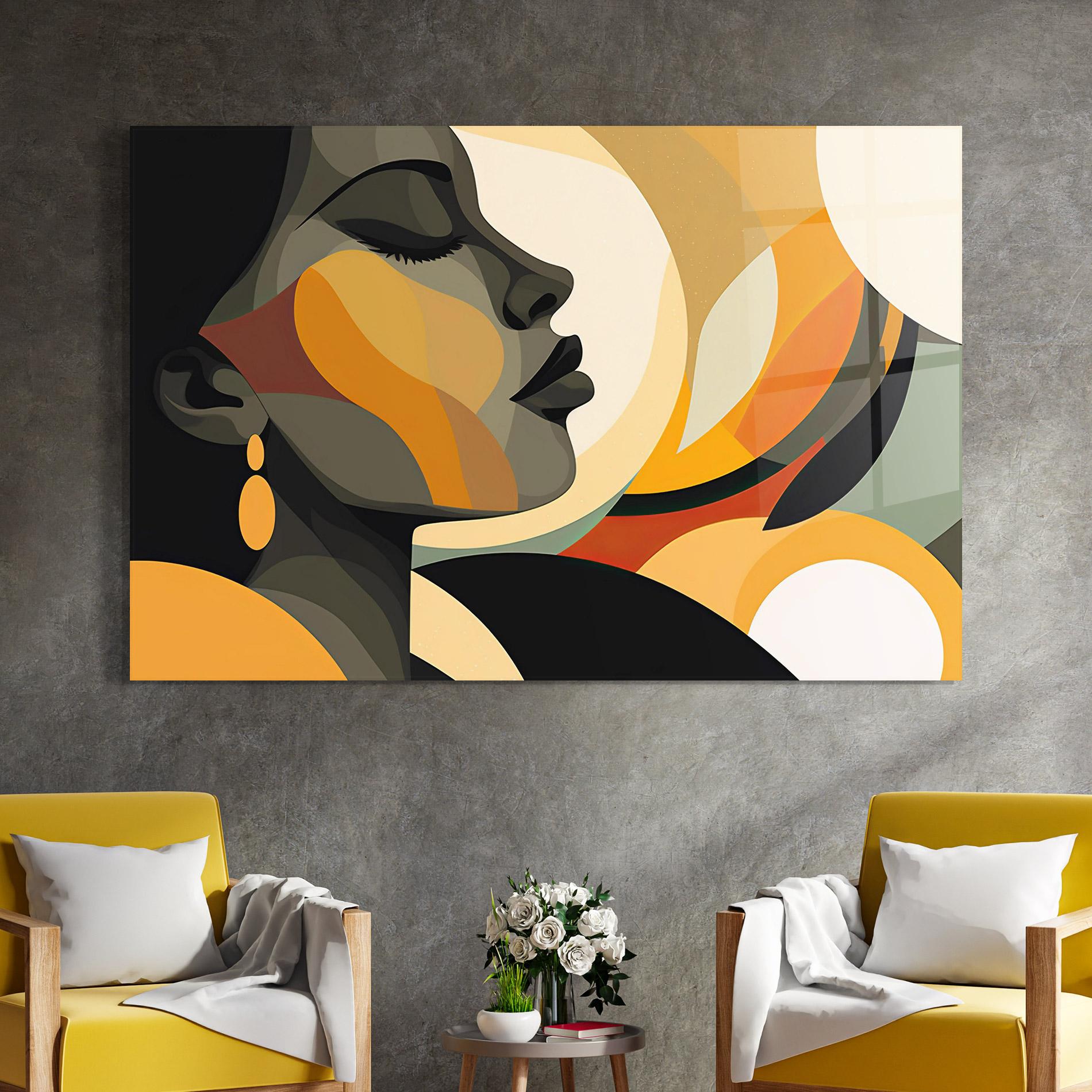 Tablou Sticla Dreamy Graphic Girl mockup 4