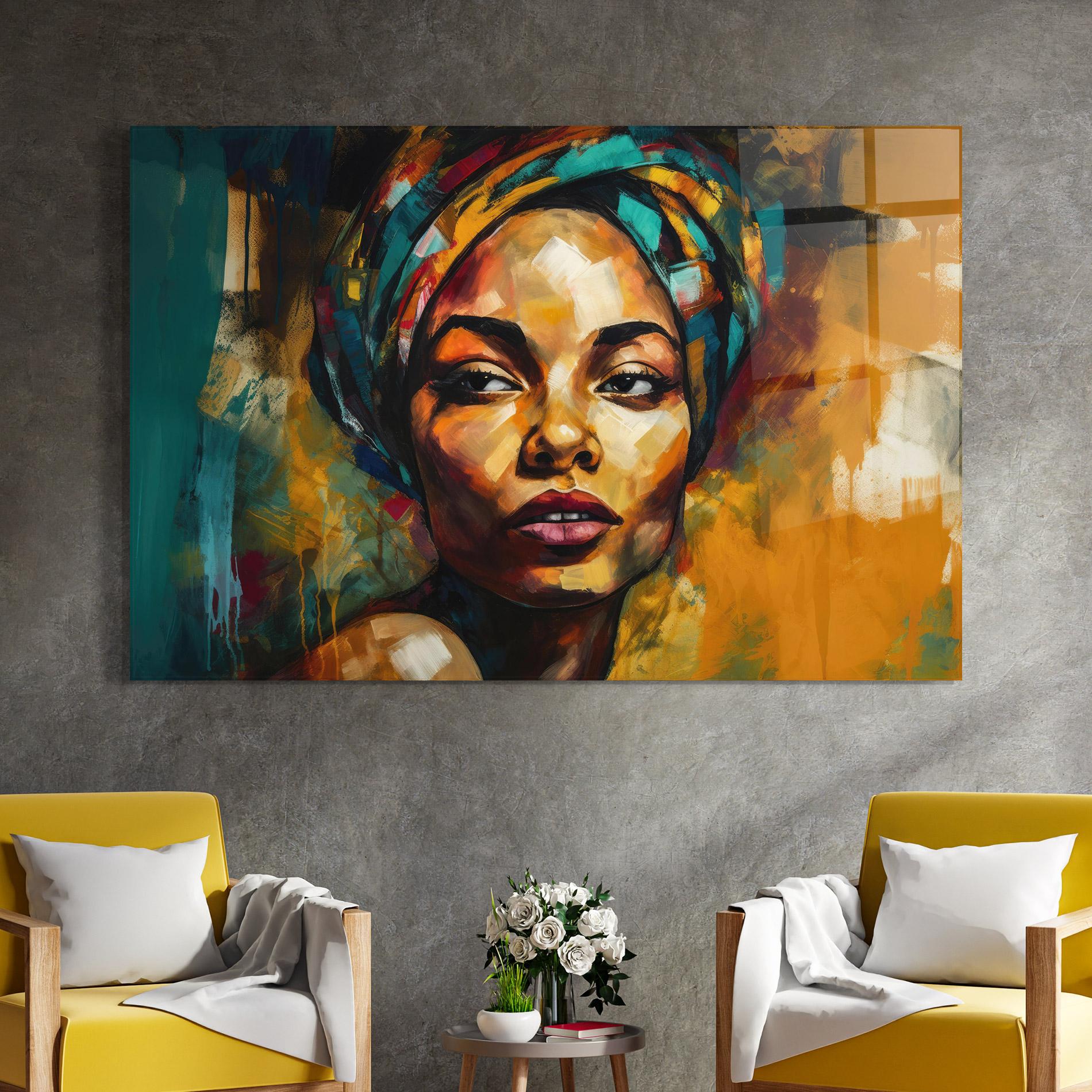 Tablou Sticla Enigmatic Expression mockup 4