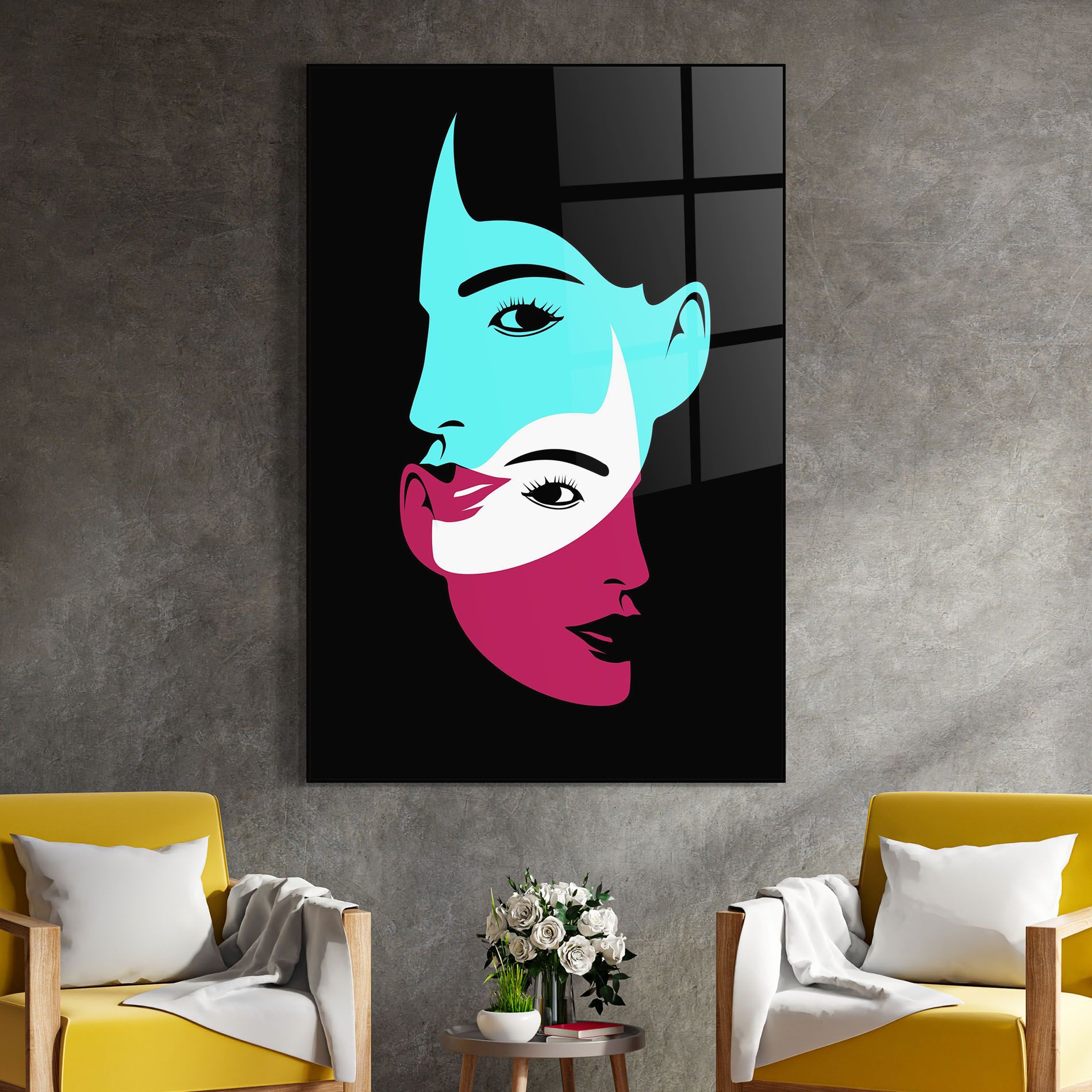 Blue Pink Women mockup 4