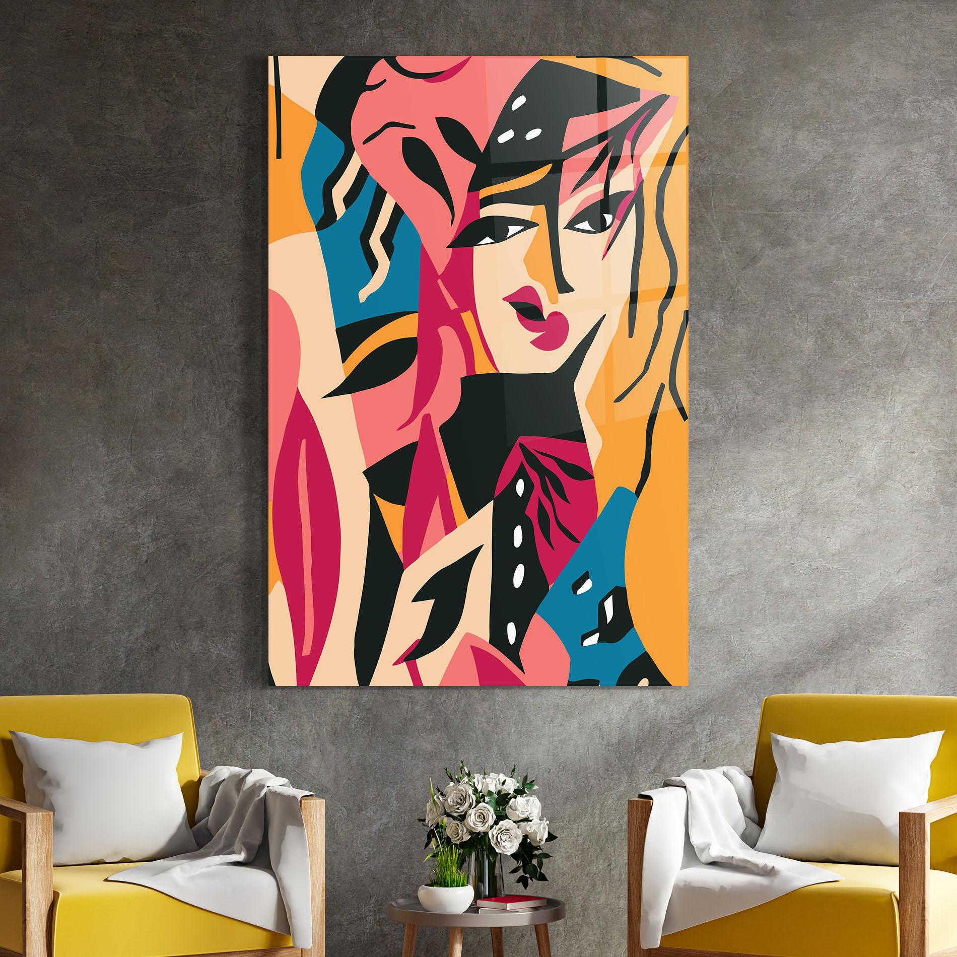 Tablou Sticla Crowd Face mockup 4