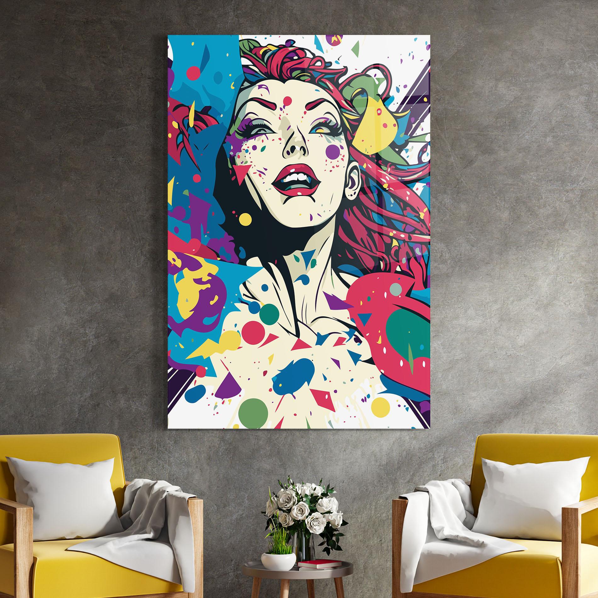 Tablou Sticla Fictional Woman mockup 4