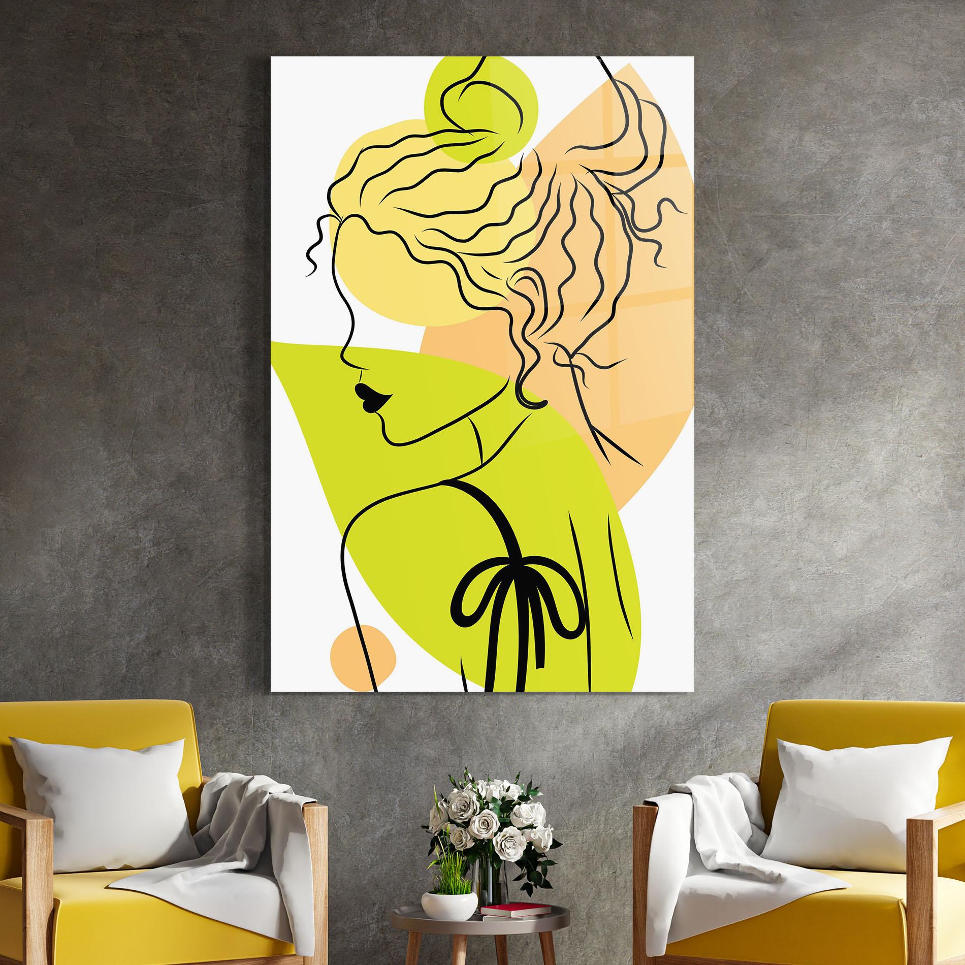 Tablou Sticla Lime Woman mockup 4