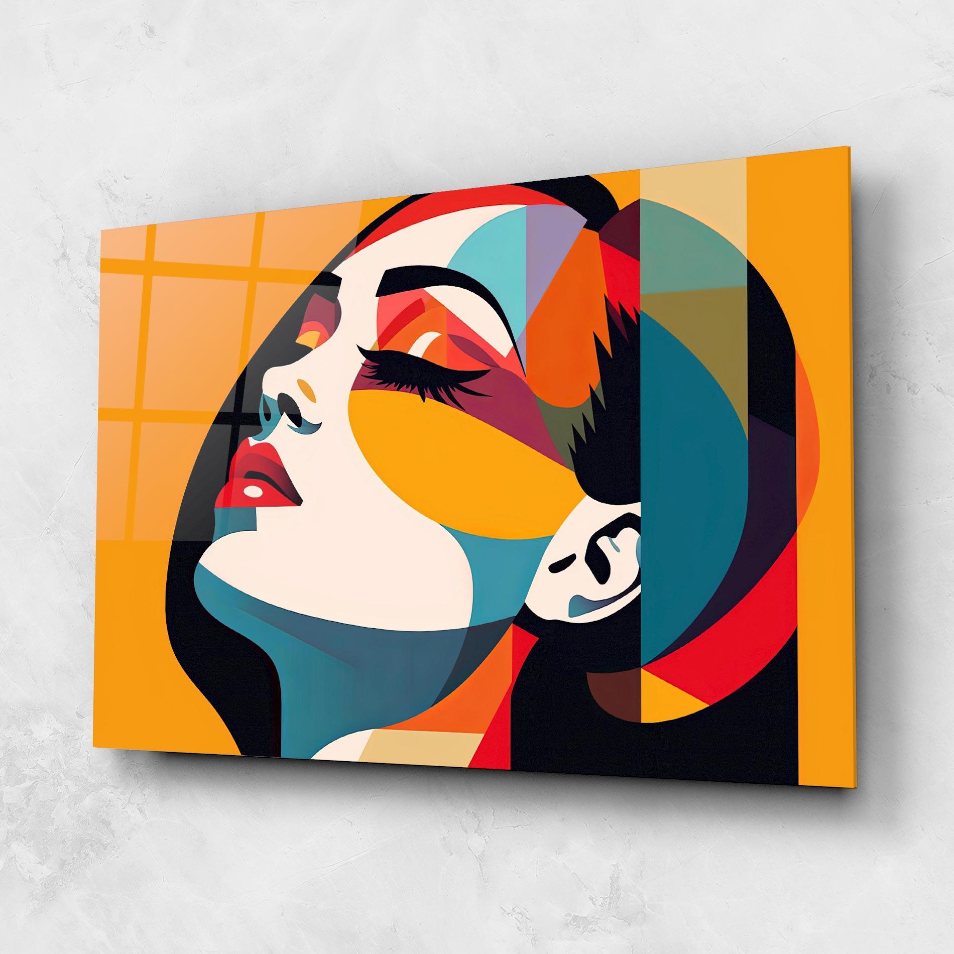 Tablou Sticla Dreamy Yellow Female mockup 1