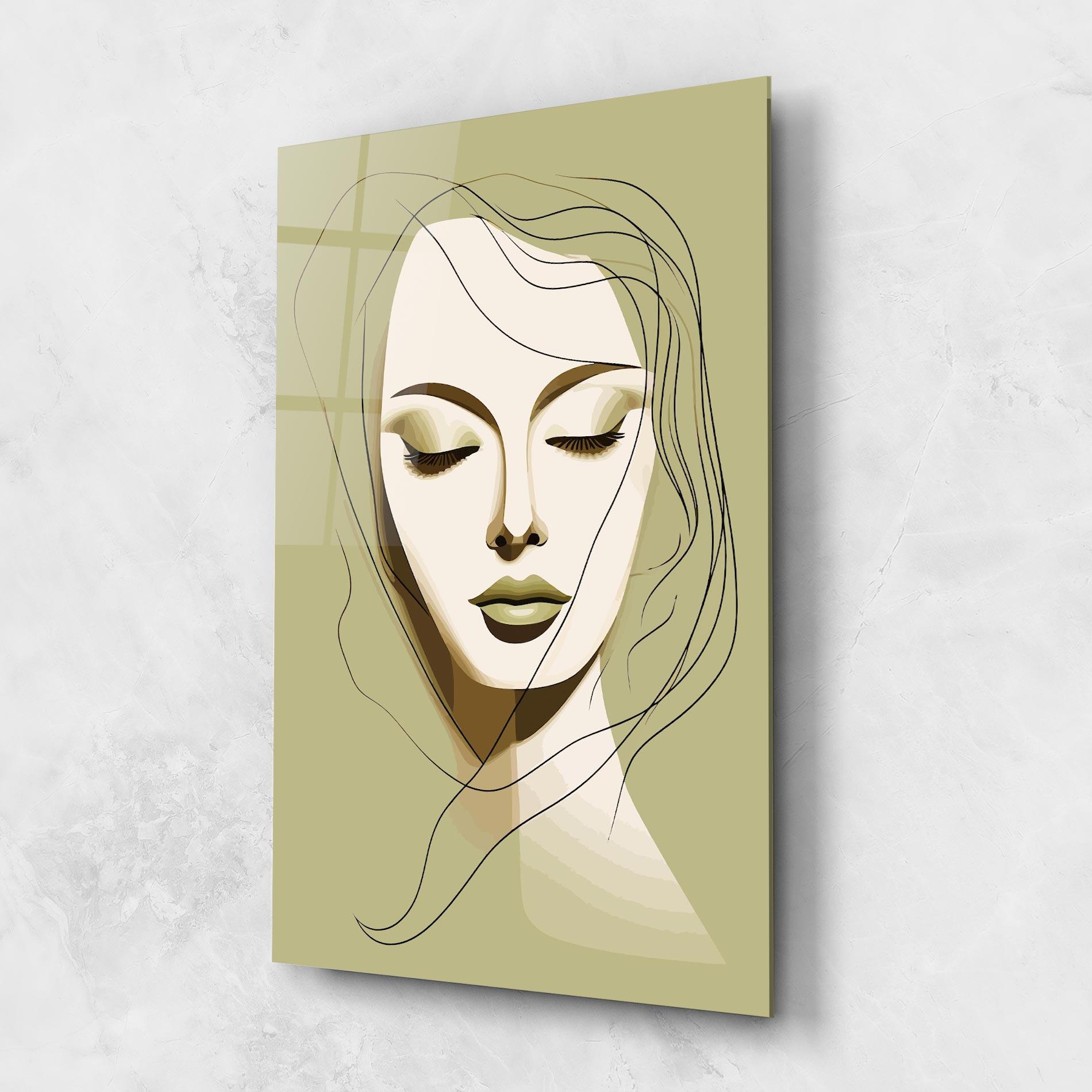 Tablou Sticla Cream Womans Face mockup 1