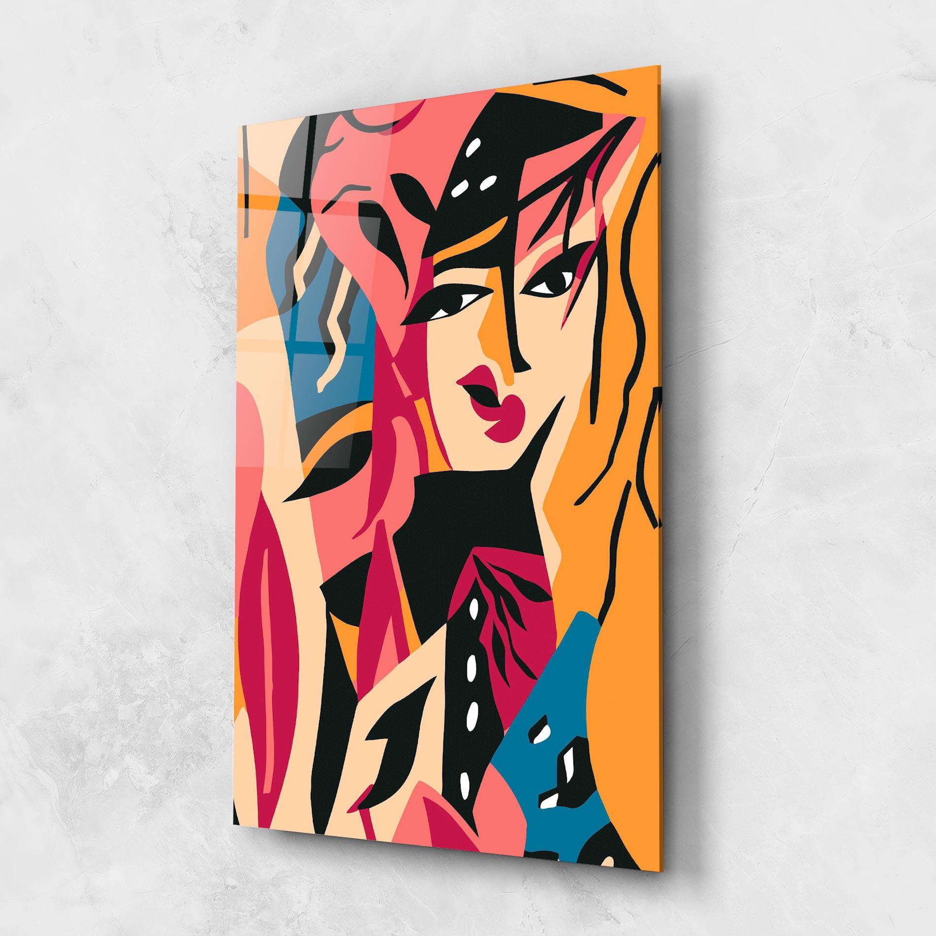 Tablou Sticla Crowd Face mockup 1