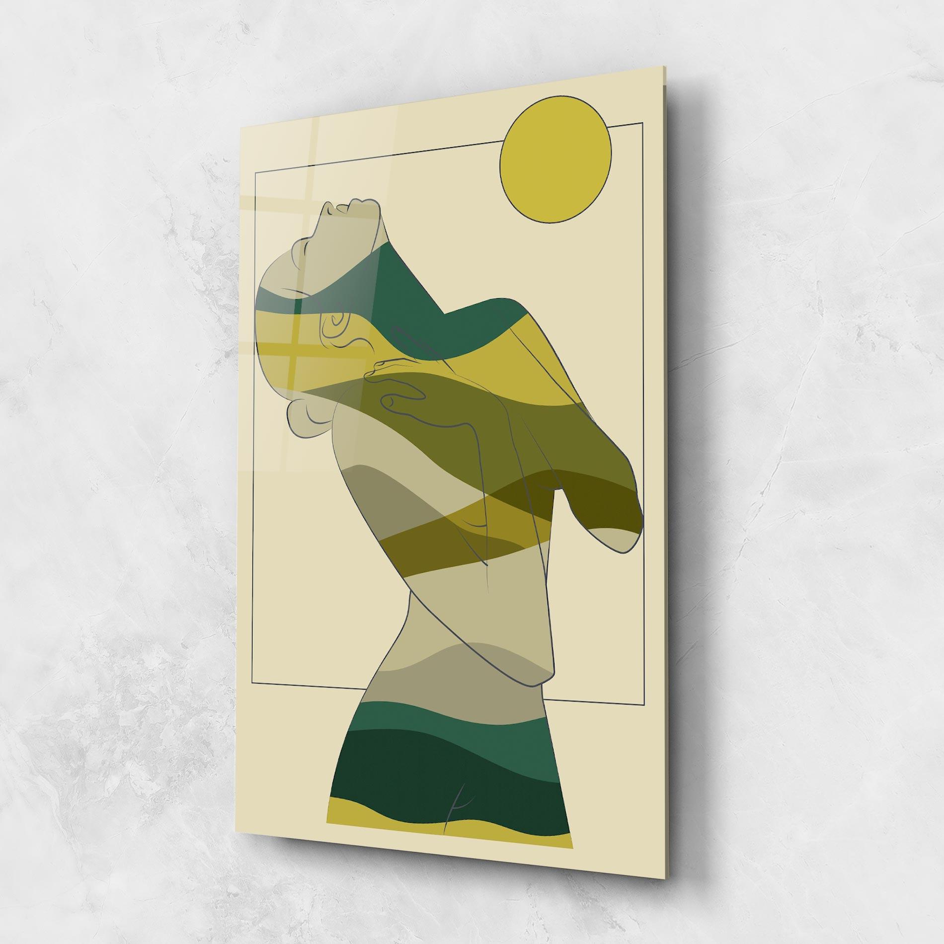 Tablou Sticla Green Nature Woman mockup 1