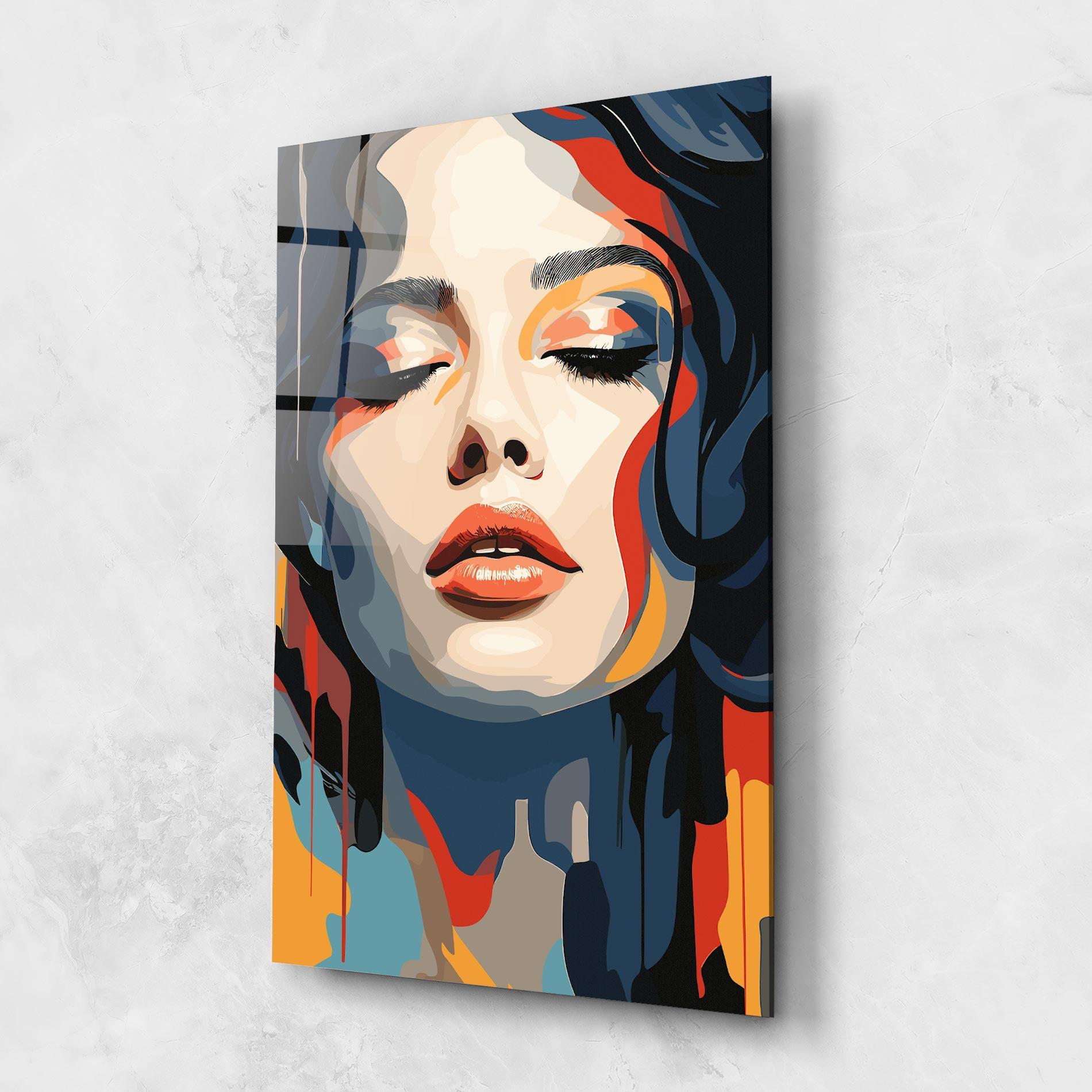 Tablou Sticla Juicy Abstract Lips mockup 1