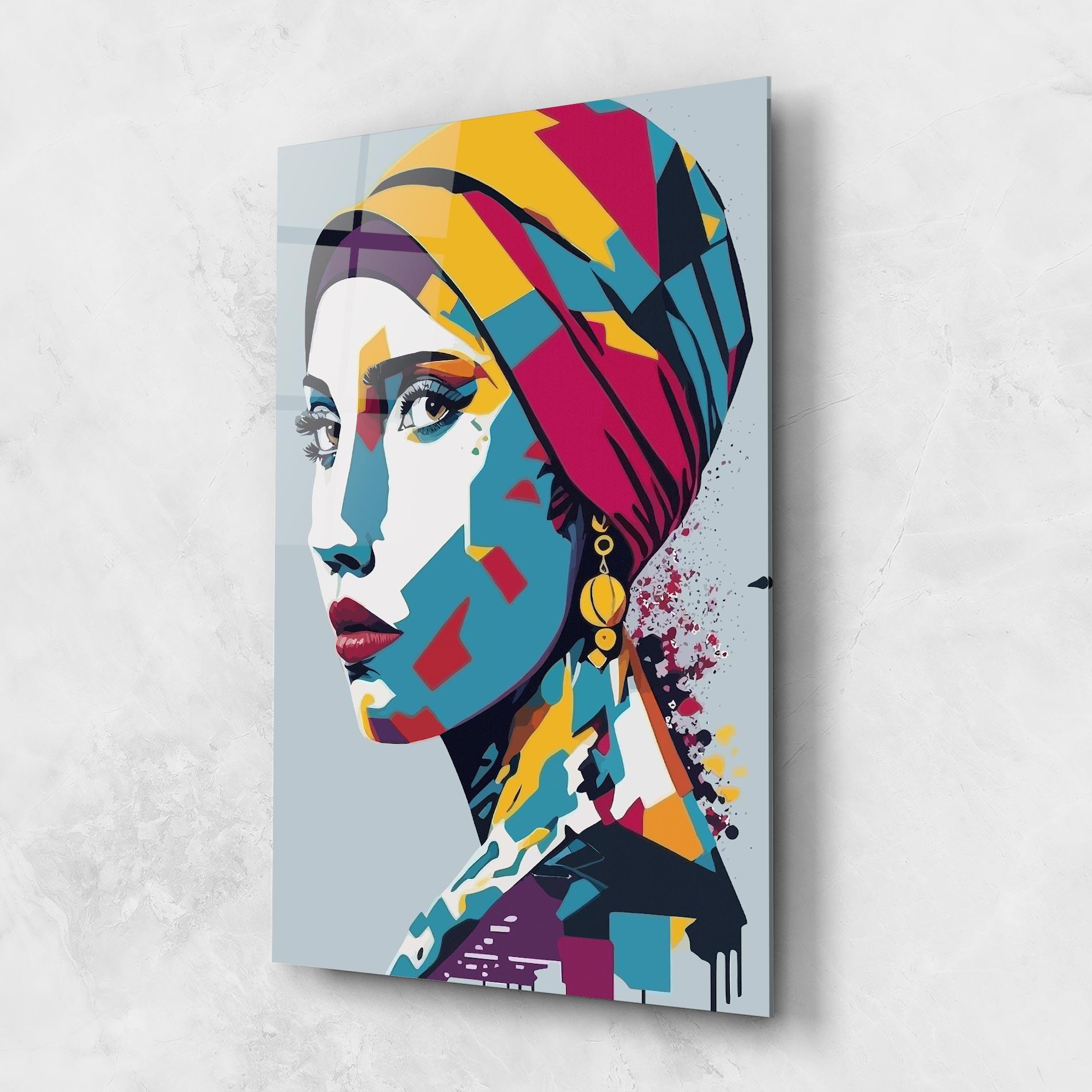 Tablou Sticla Long Face Woman mockup 1