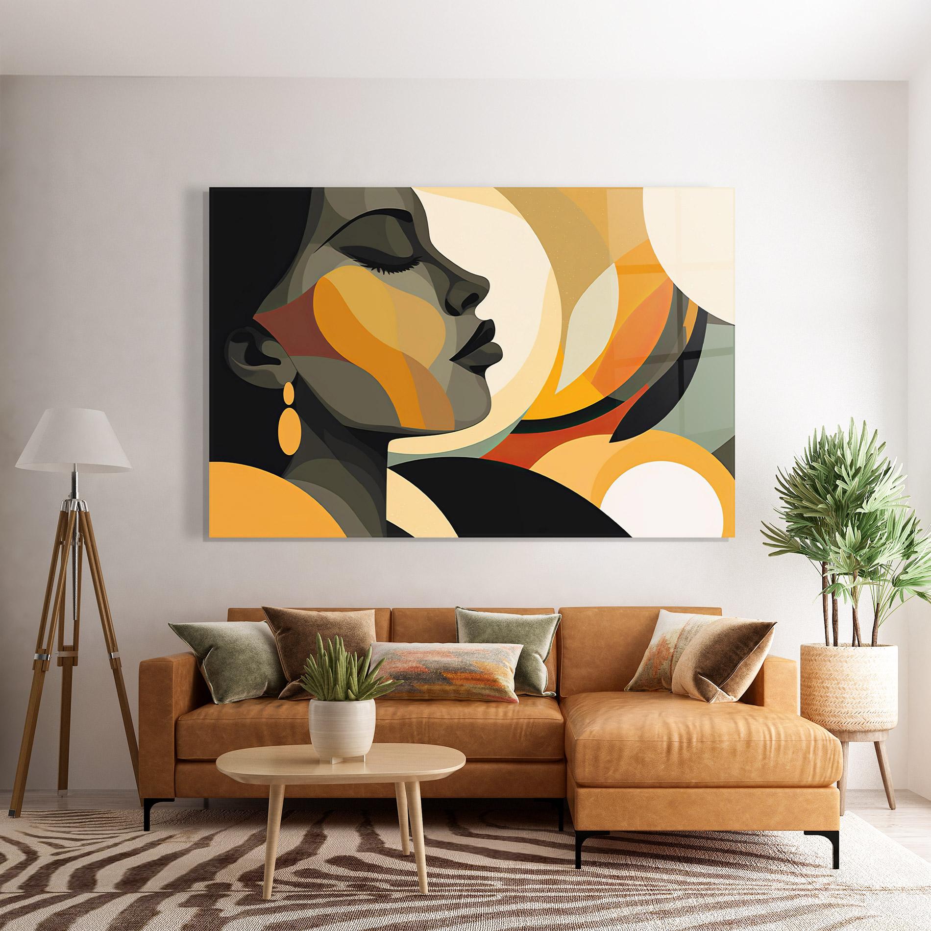 Tablou Sticla Dreamy Graphic Girl mockup 7