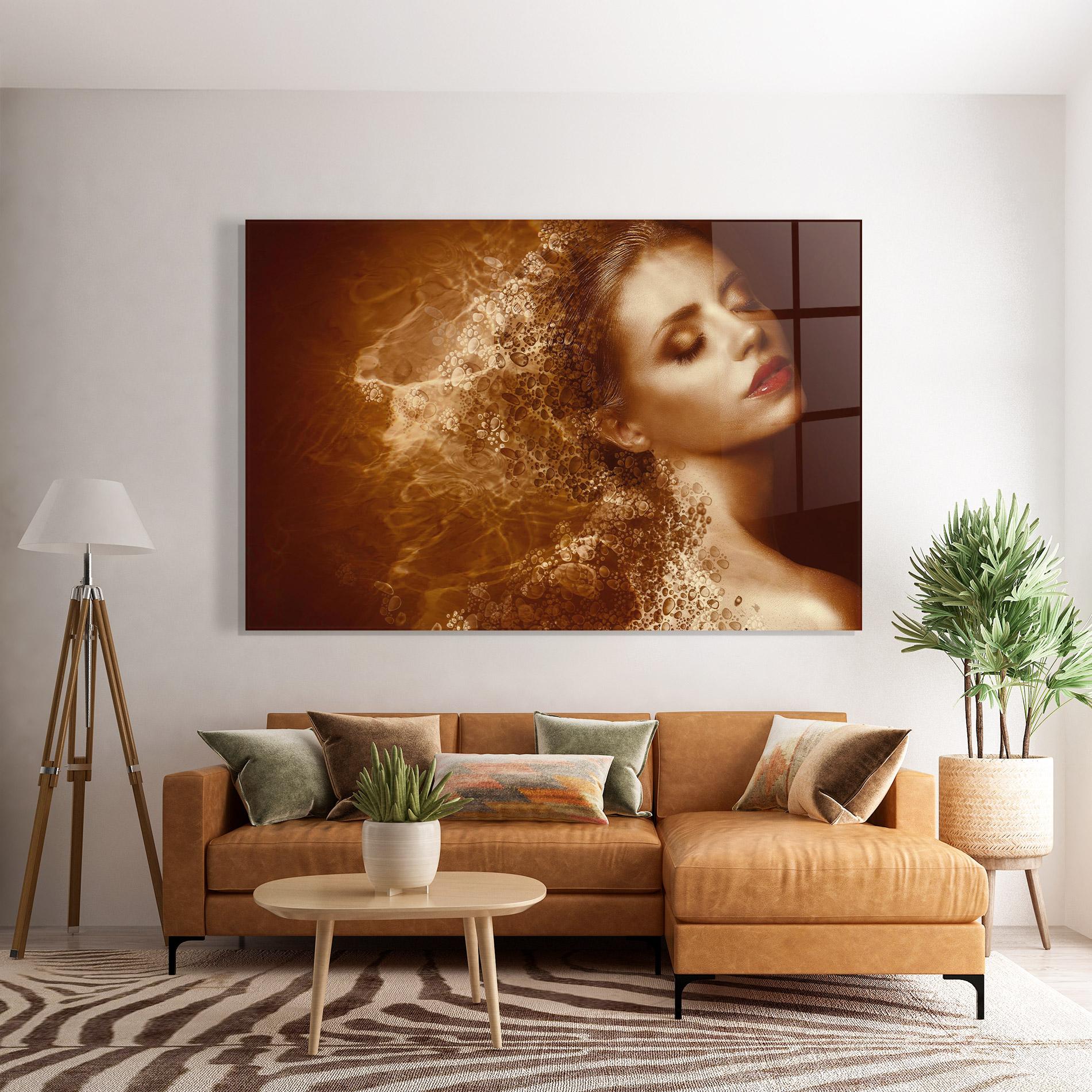 Tablou Sticla Golden Beauty mockup 7