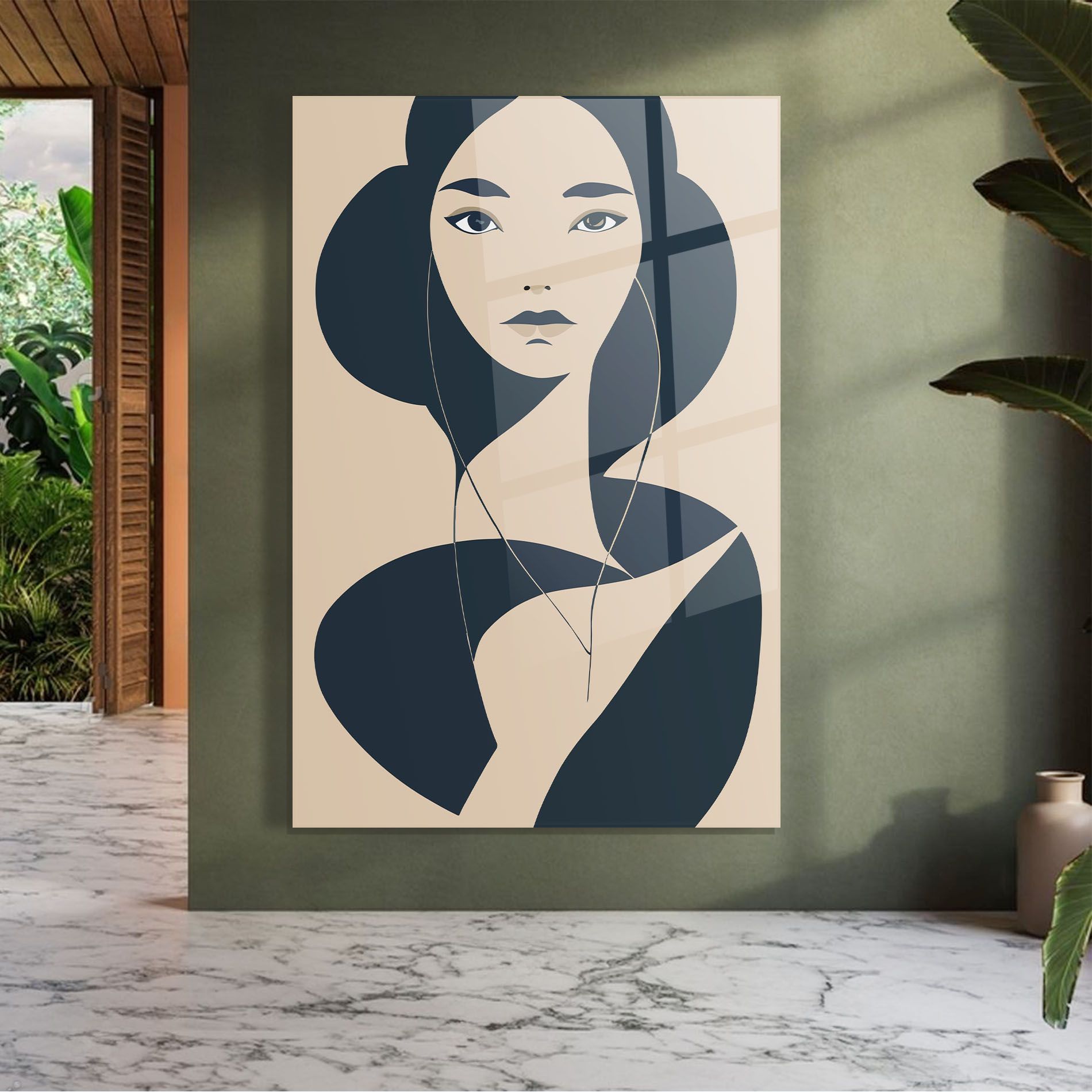 Cream Blue Woman mockup 7