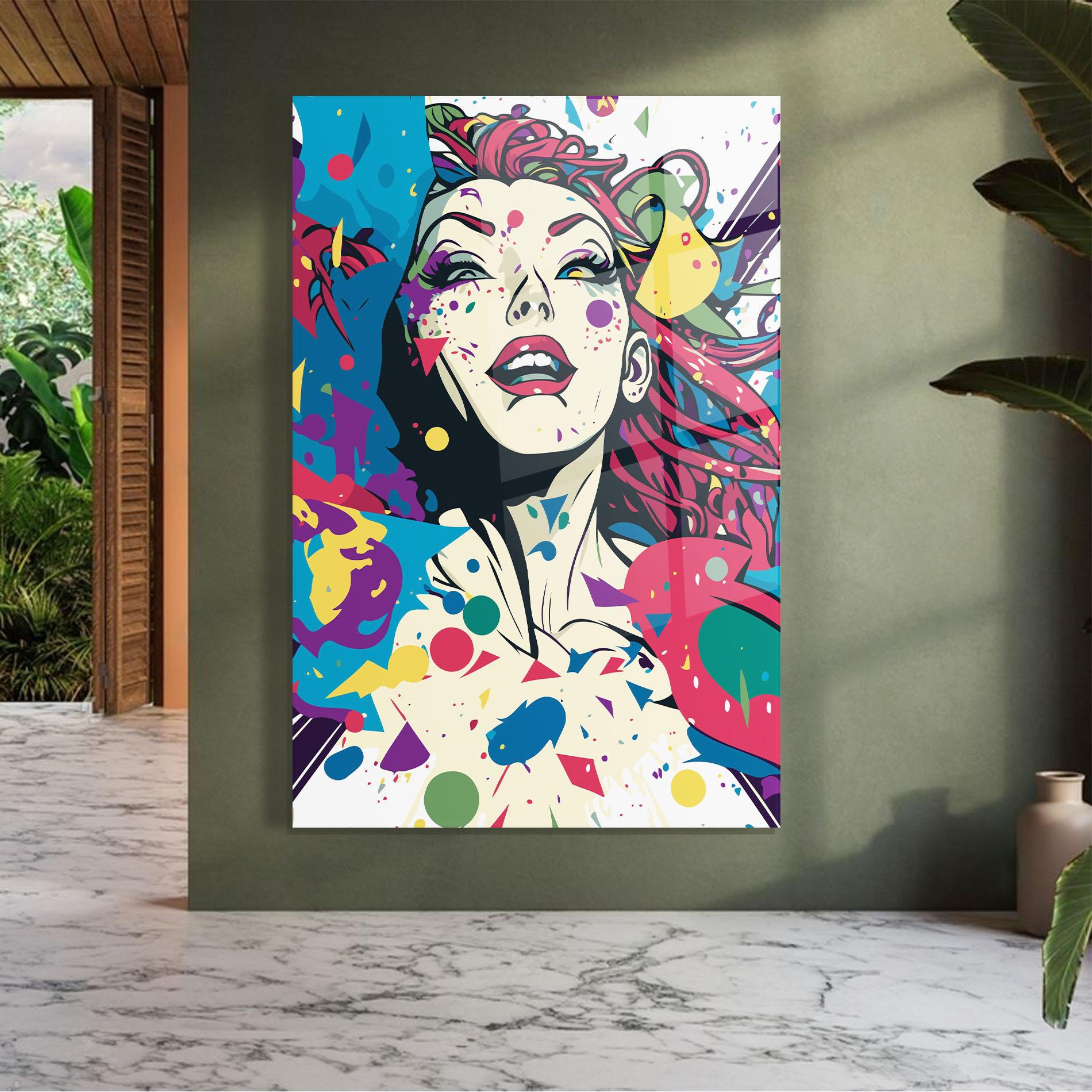 Tablou Sticla Fictional Woman mockup 7