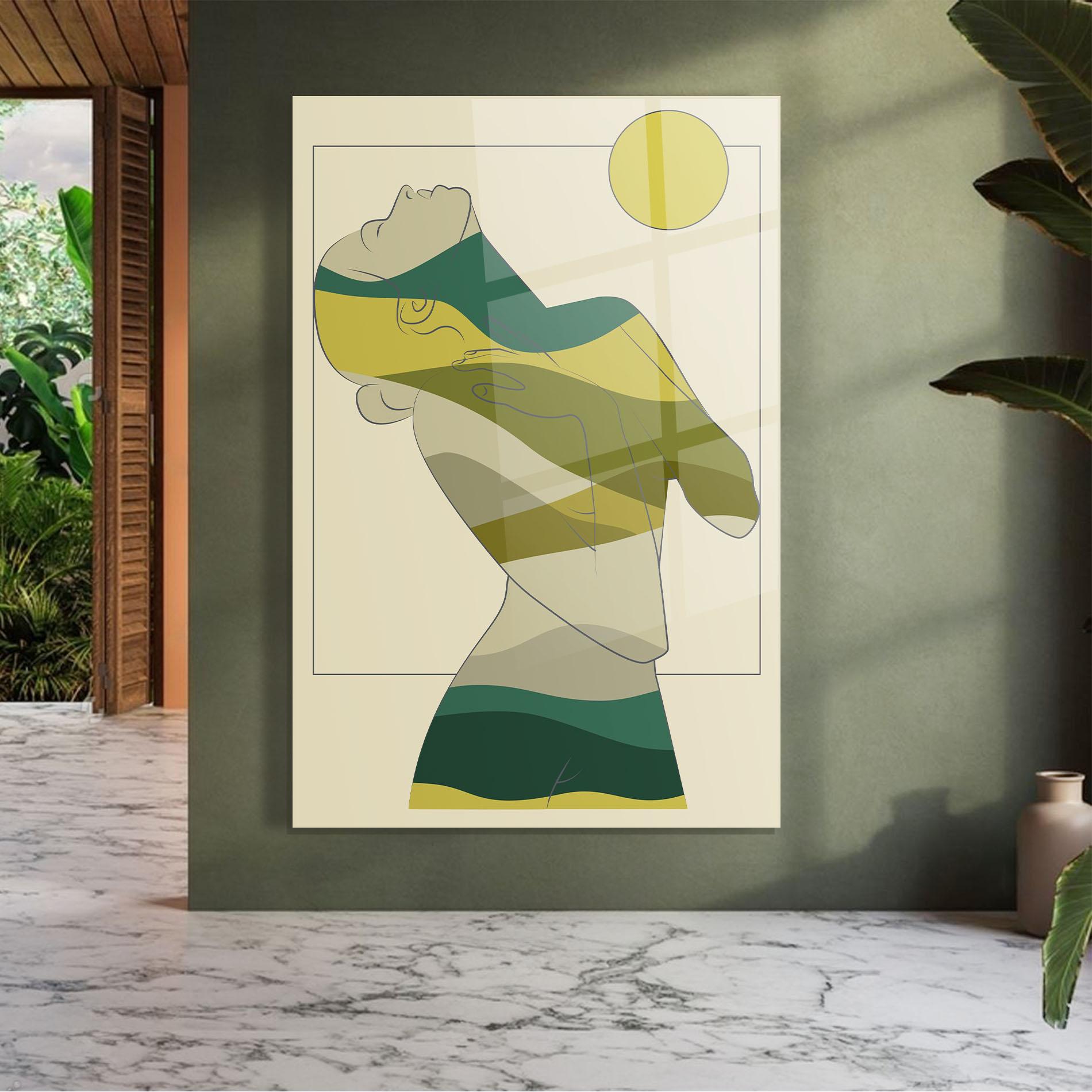 Tablou Sticla Green Nature Woman mockup 7