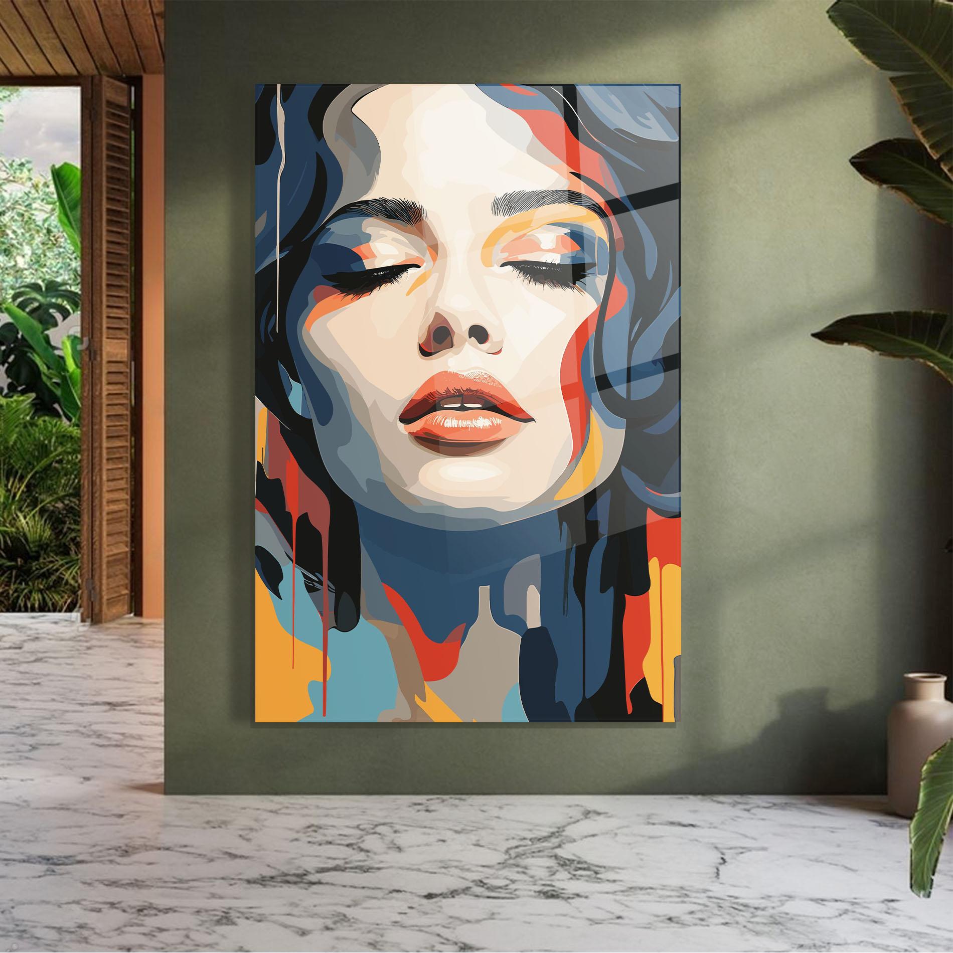 Tablou Sticla Juicy Abstract Lips mockup 7