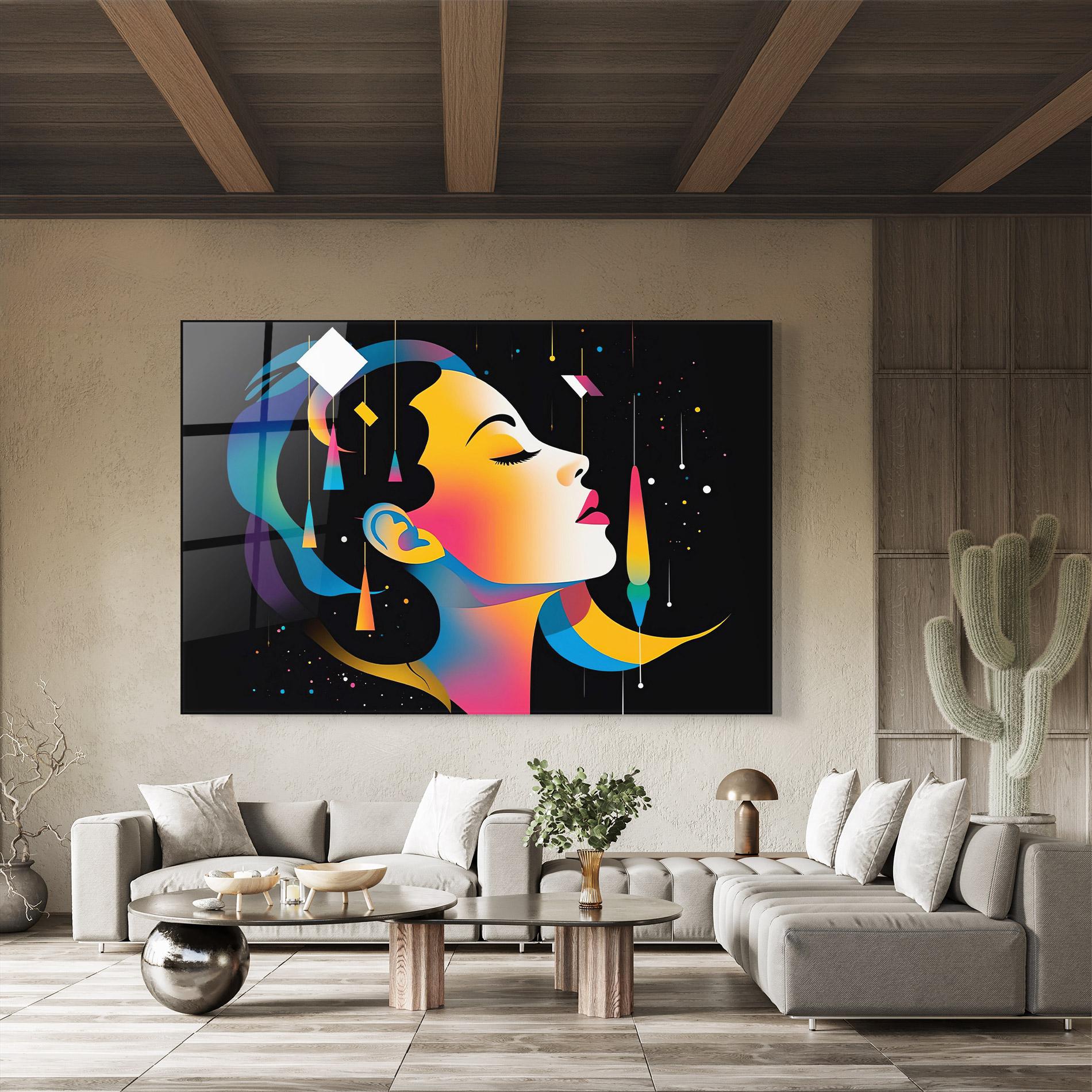 Tablou Sticla Dreamy Night Female mockup 8