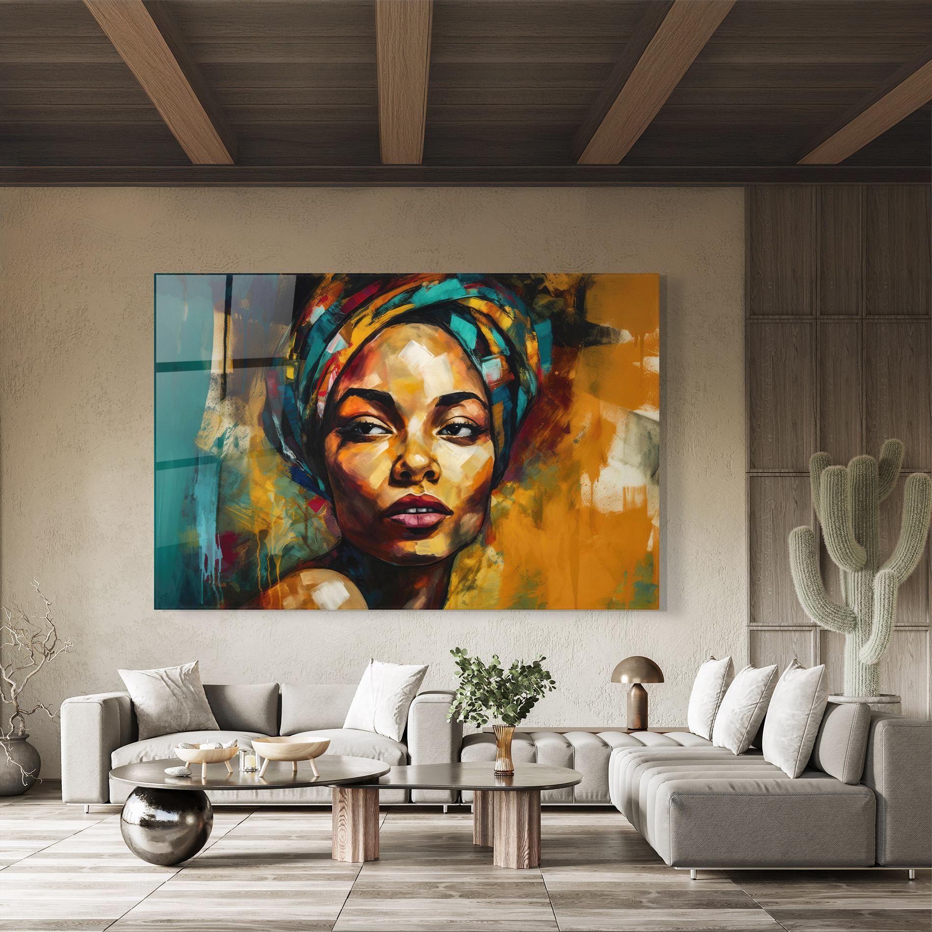 Tablou Sticla Enigmatic Expression mockup 8