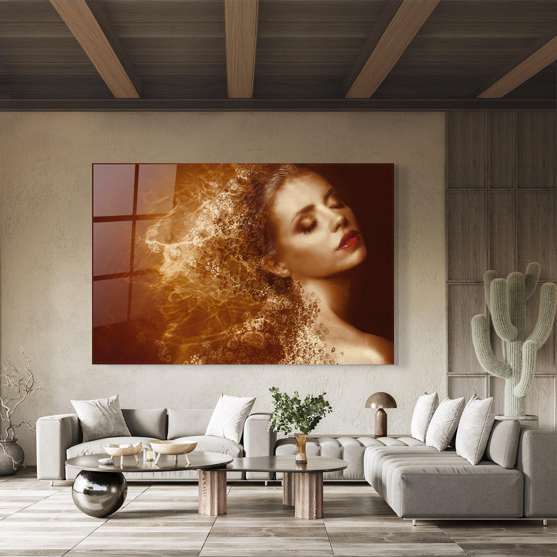 Tablou Sticla Golden Beauty mockup 8