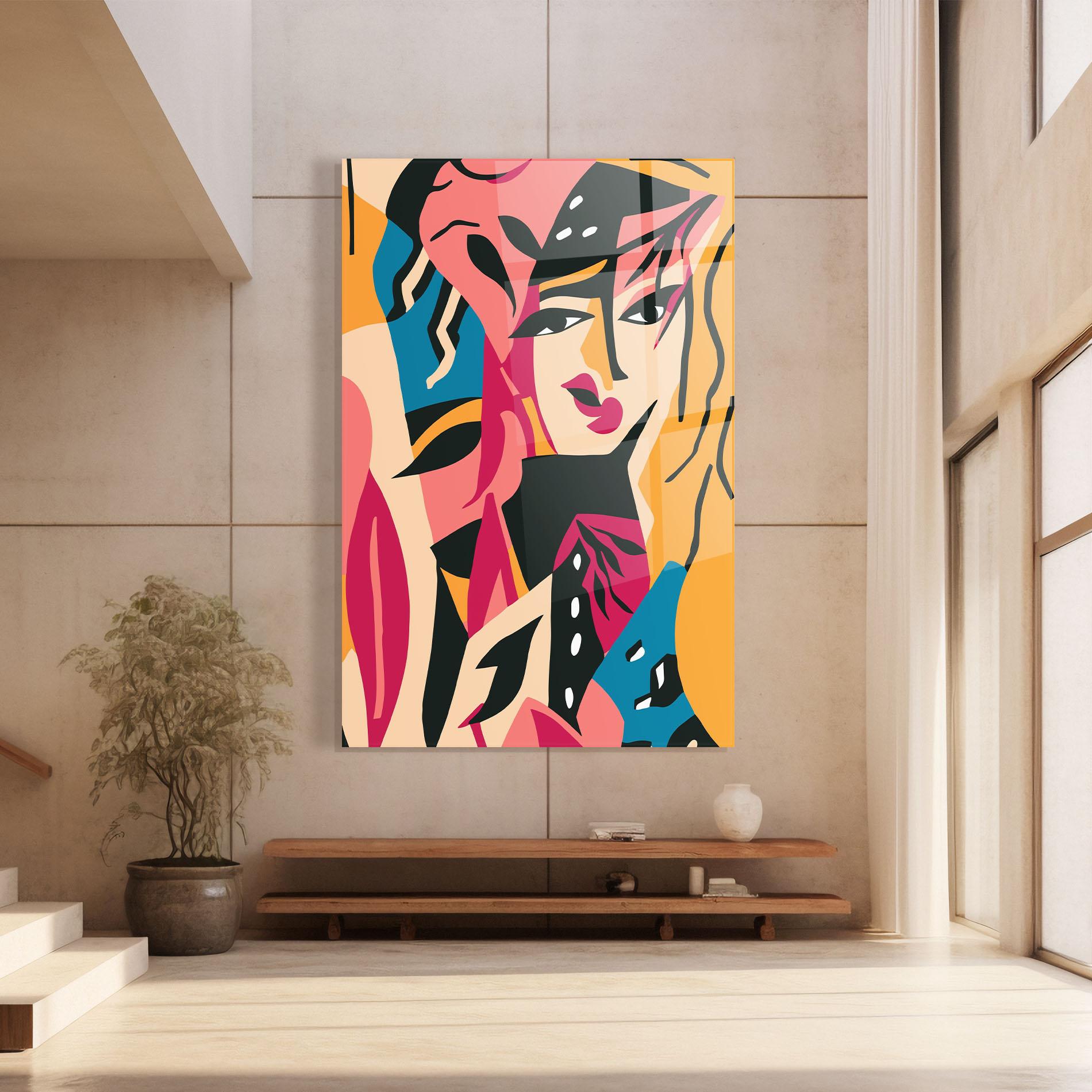 Tablou Sticla Crowd Face mockup 8