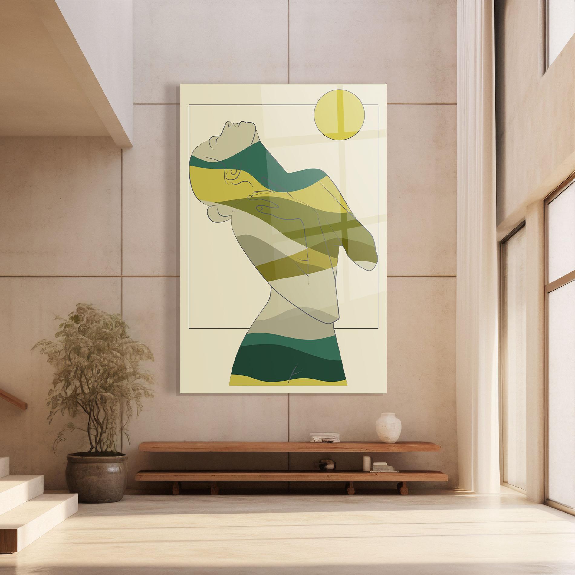 Tablou Sticla Green Nature Woman mockup 8