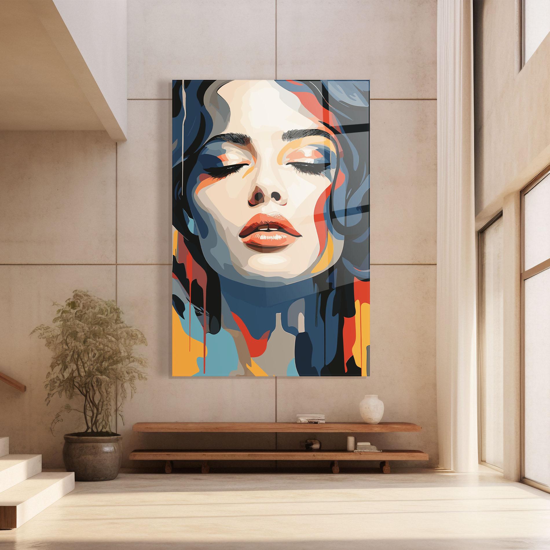 Tablou Sticla Juicy Abstract Lips mockup 8