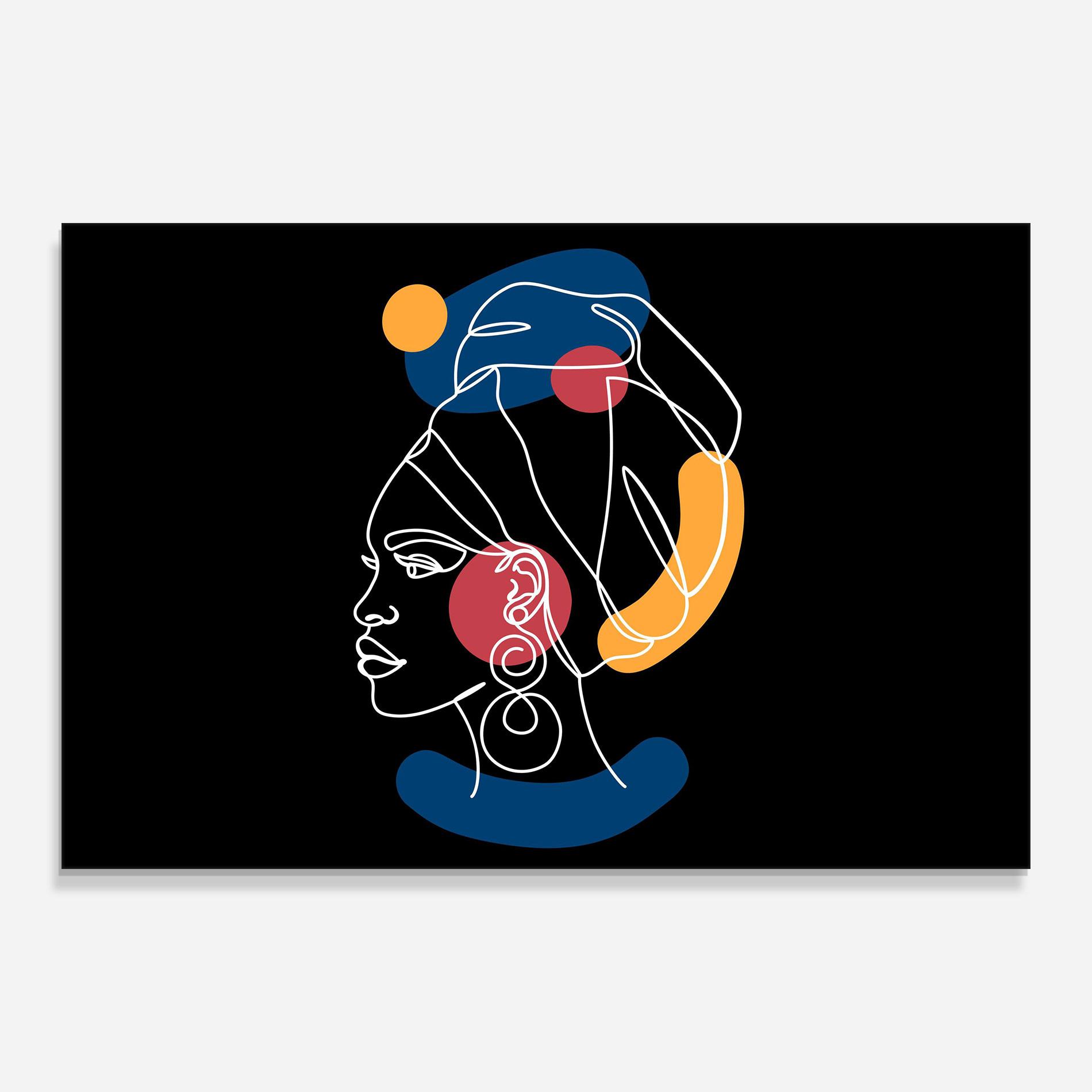 Tablou Sticla African Blue Yellow mockup 0