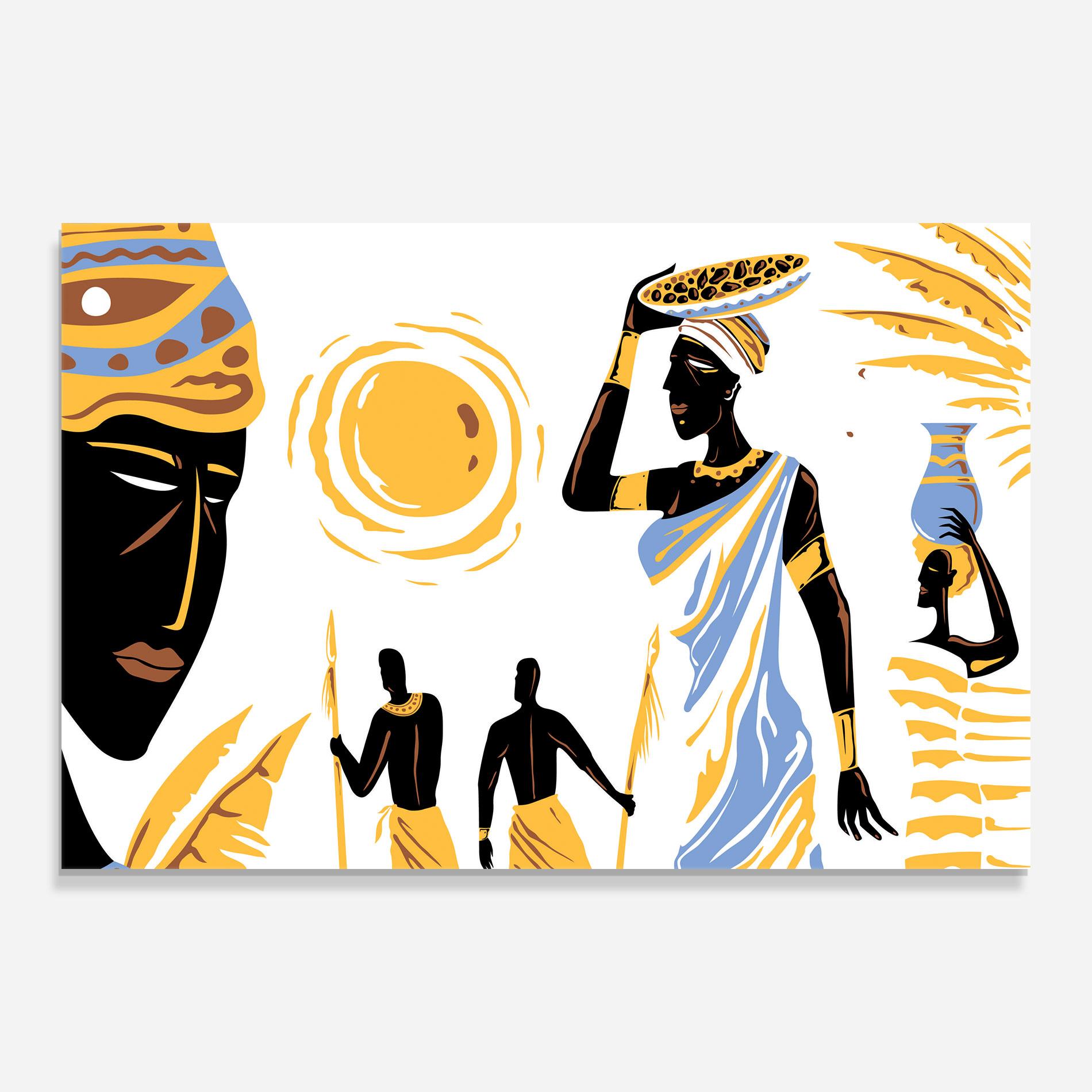 Tablou Sticla African Drawing mockup 0