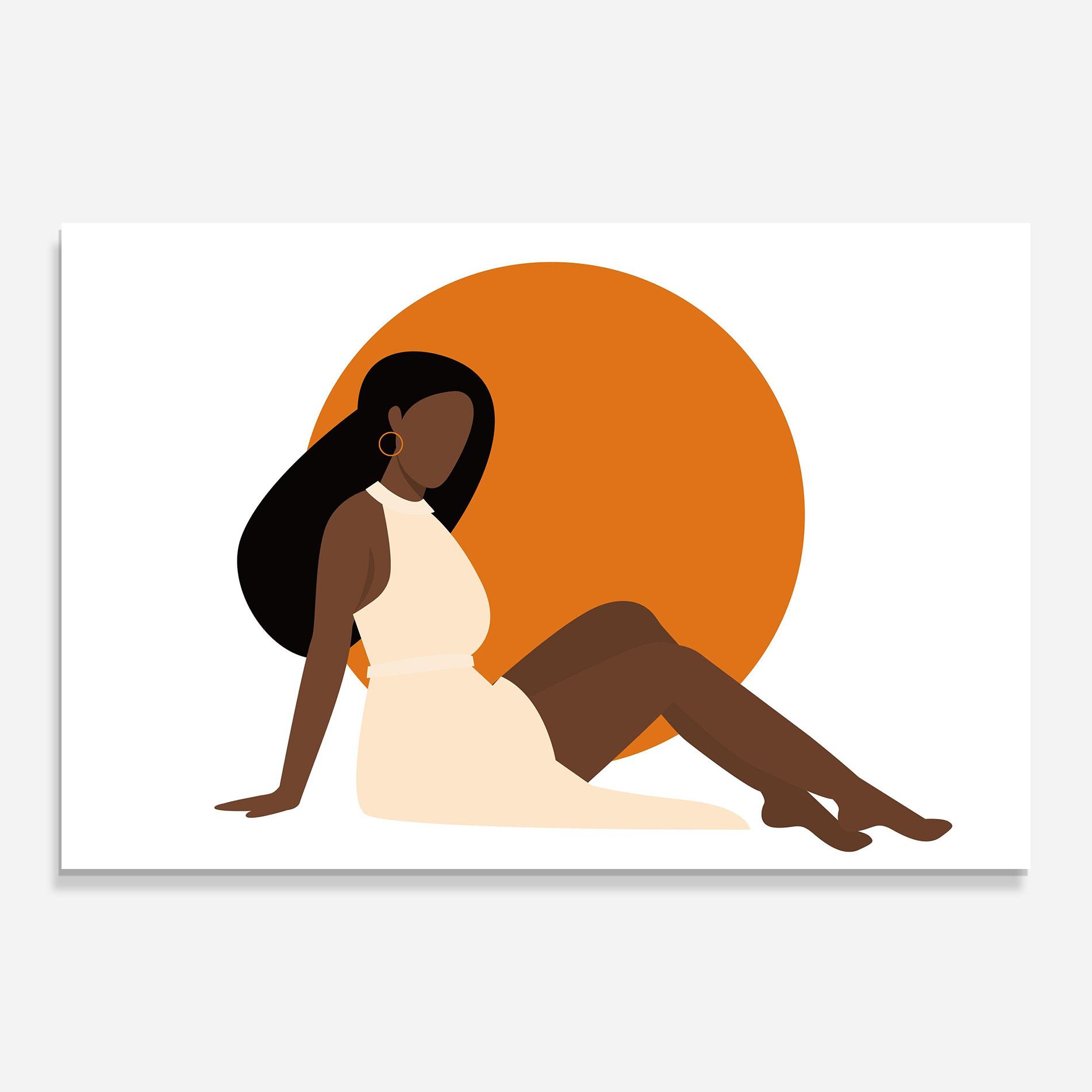 Tablou Sticla African Woman Dress mockup 0