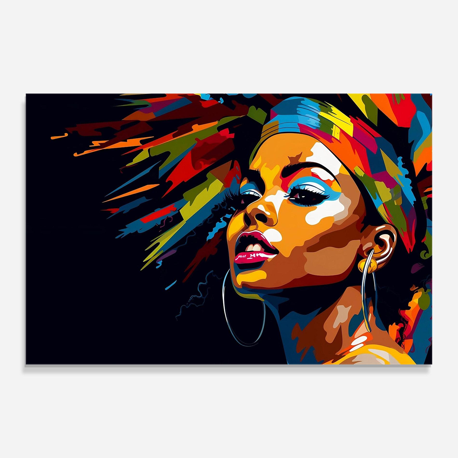 Tablou Sticla African Woman Portrait mockup 0
