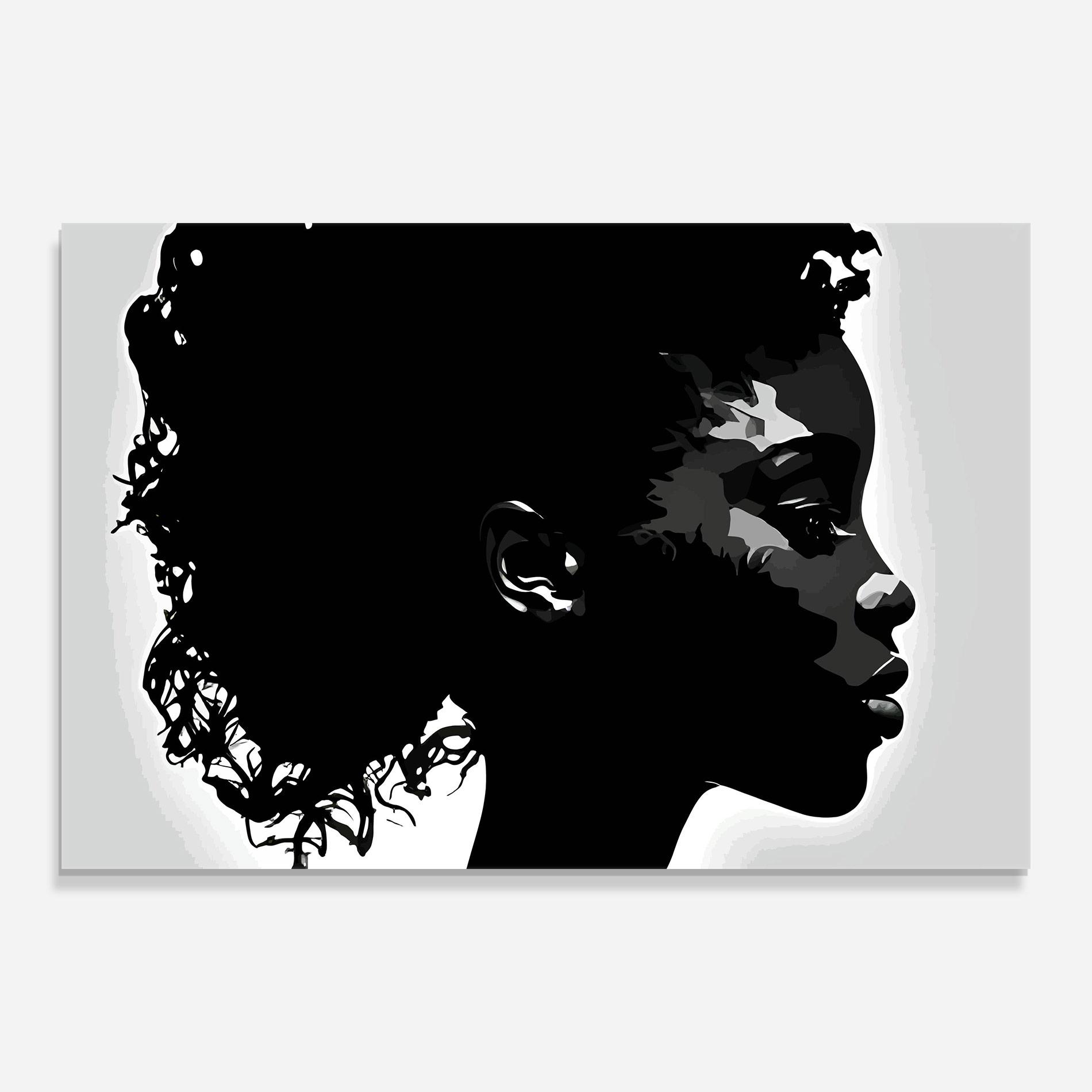 Tablou Sticla Black African Woman mockup 0