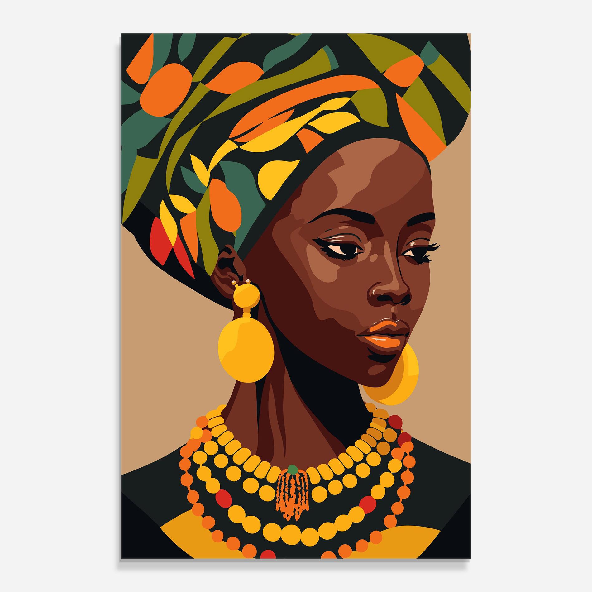 Tablou Sticla African Earrings mockup 0