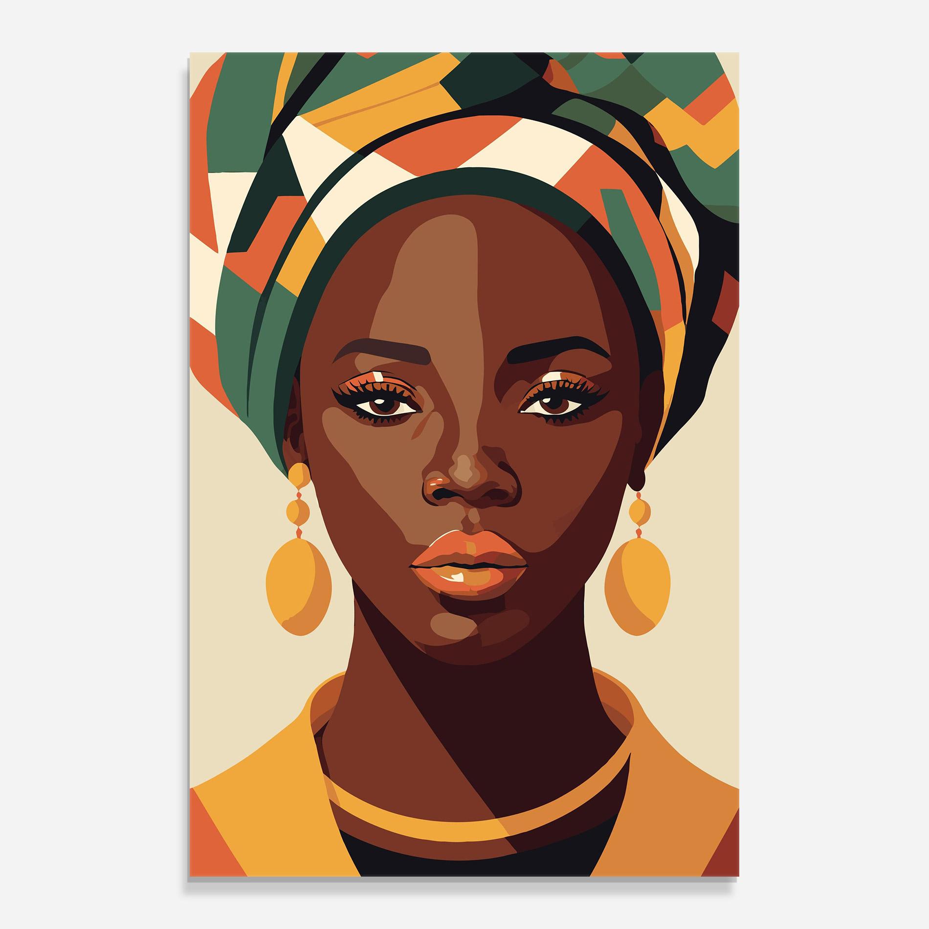Tablou Sticla African Portrait mockup 0