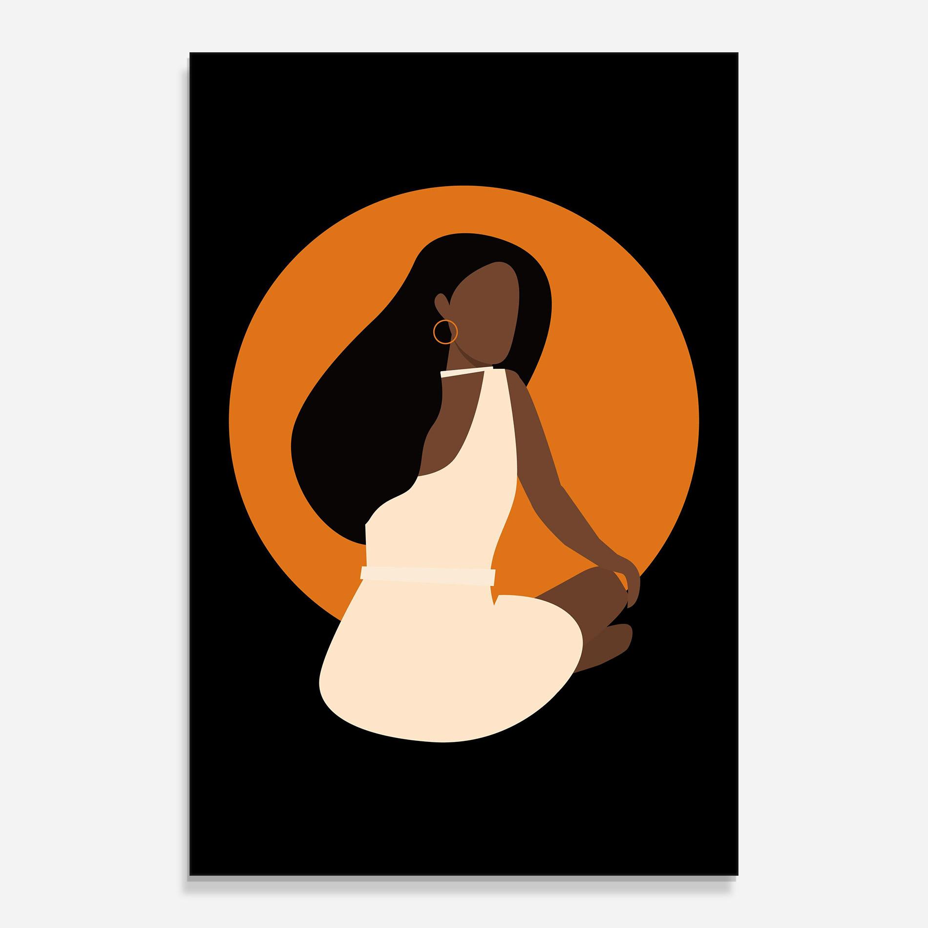 Tablou Sticla African White Dress mockup 0