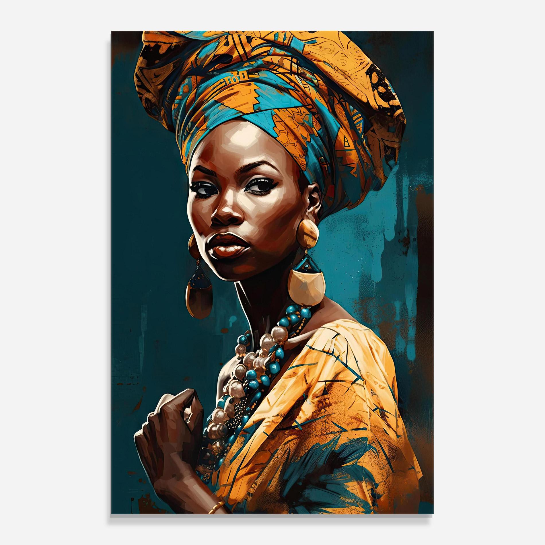 Tablou Sticla Azure Chic Woman mockup 0