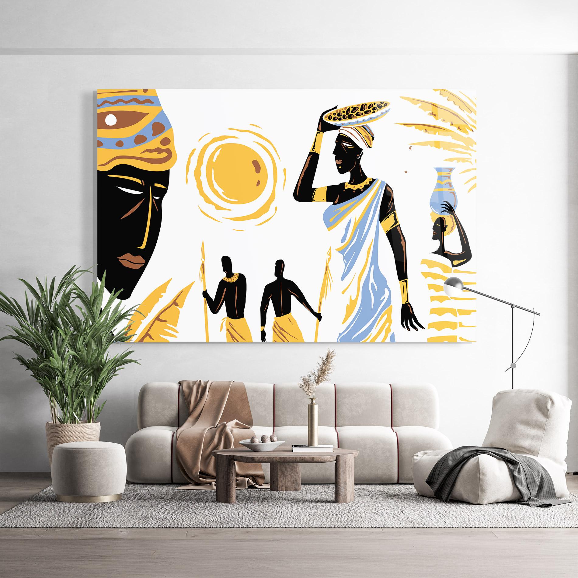 Tablou Sticla African Drawing mockup 9