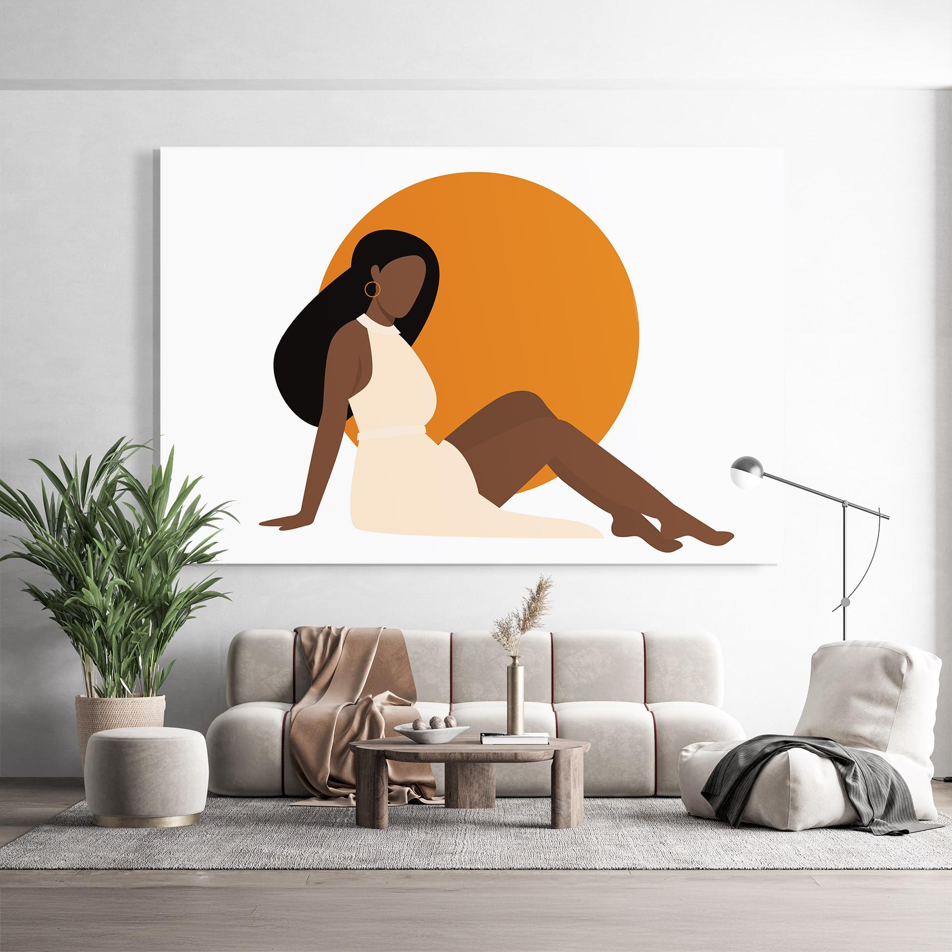 Tablou Sticla African Woman Dress mockup 9