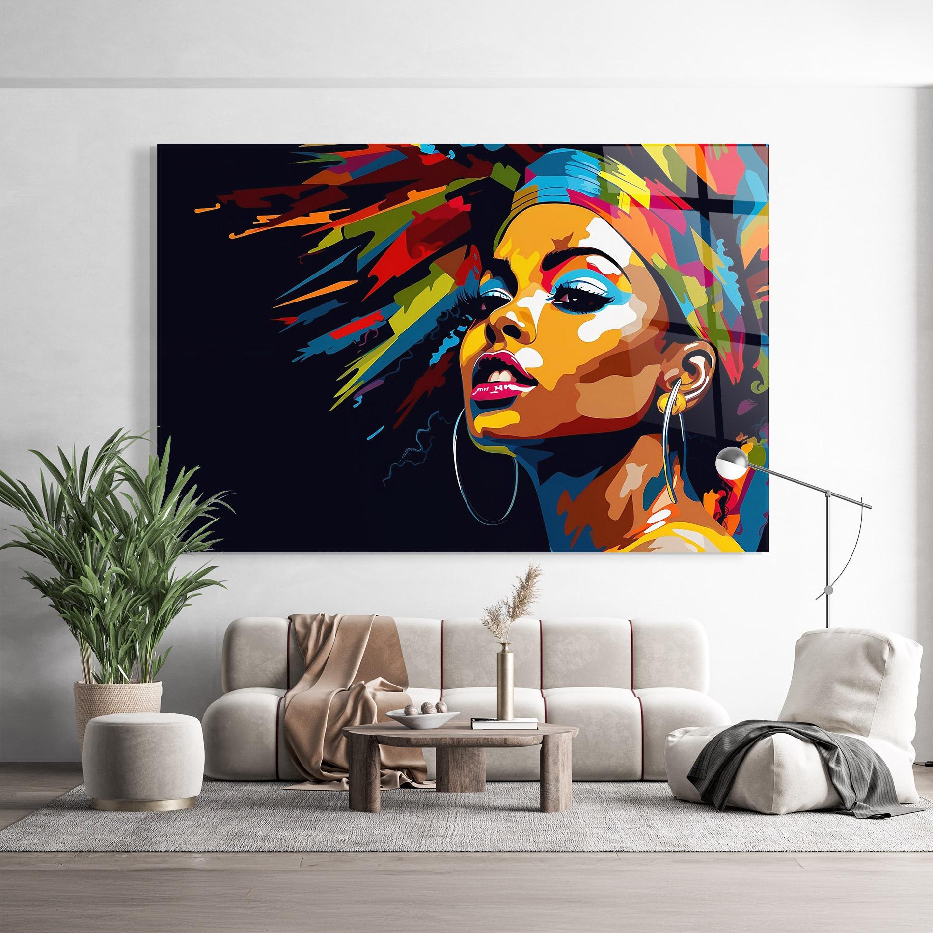 Tablou Sticla African Woman Portrait mockup 9