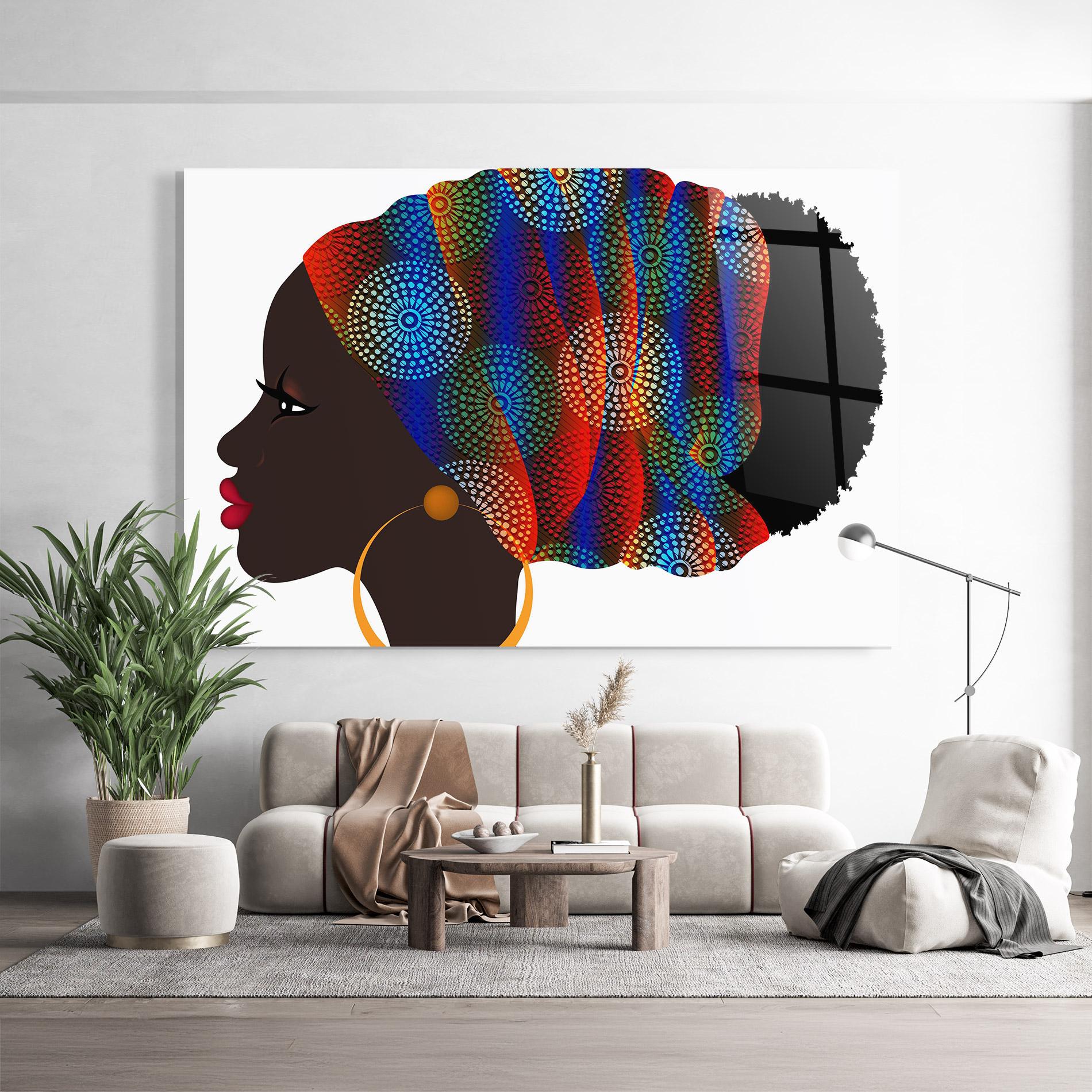 Tablou Sticla Afro Hairstyle mockup 9