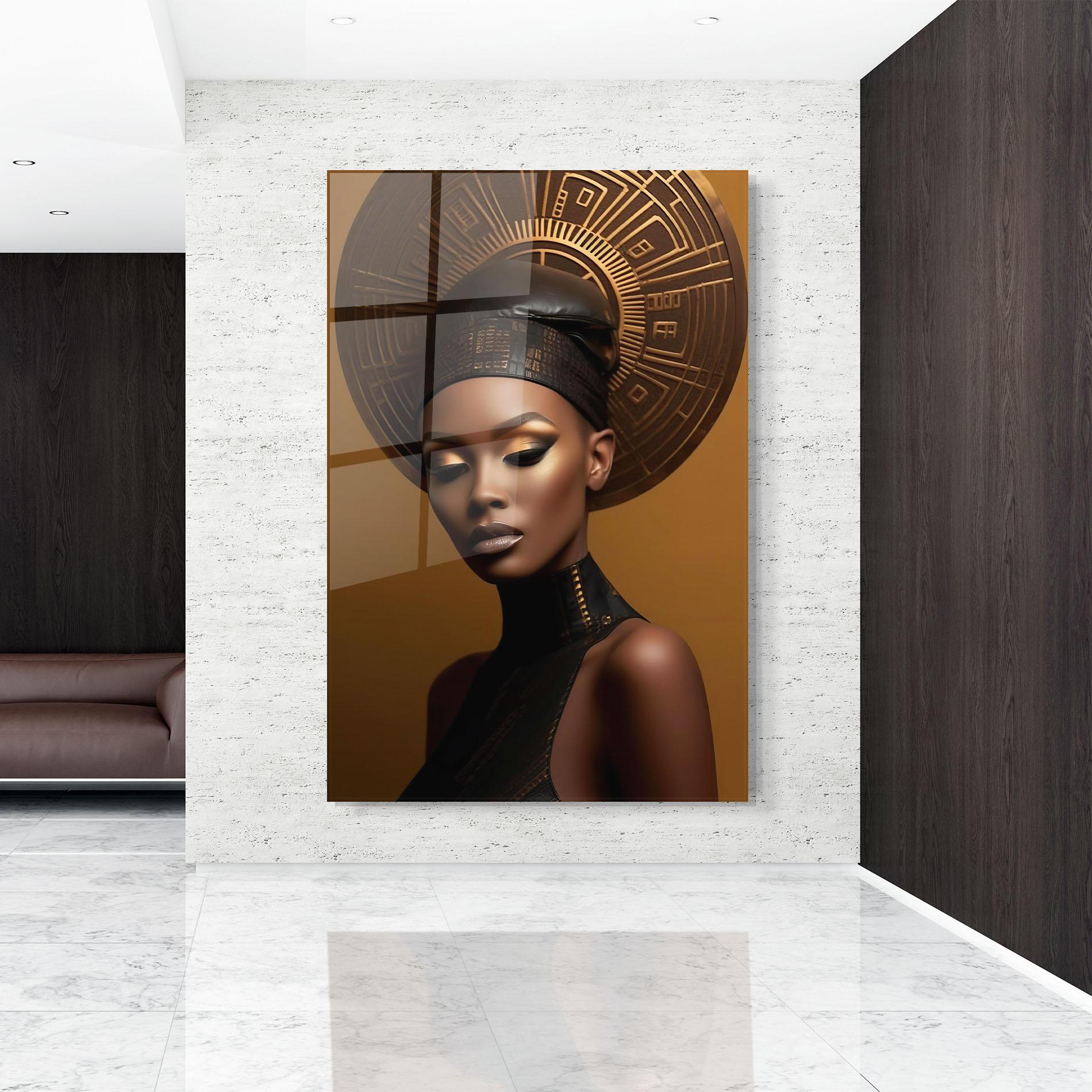 Tablou Sticla African Abstract Art mockup 9