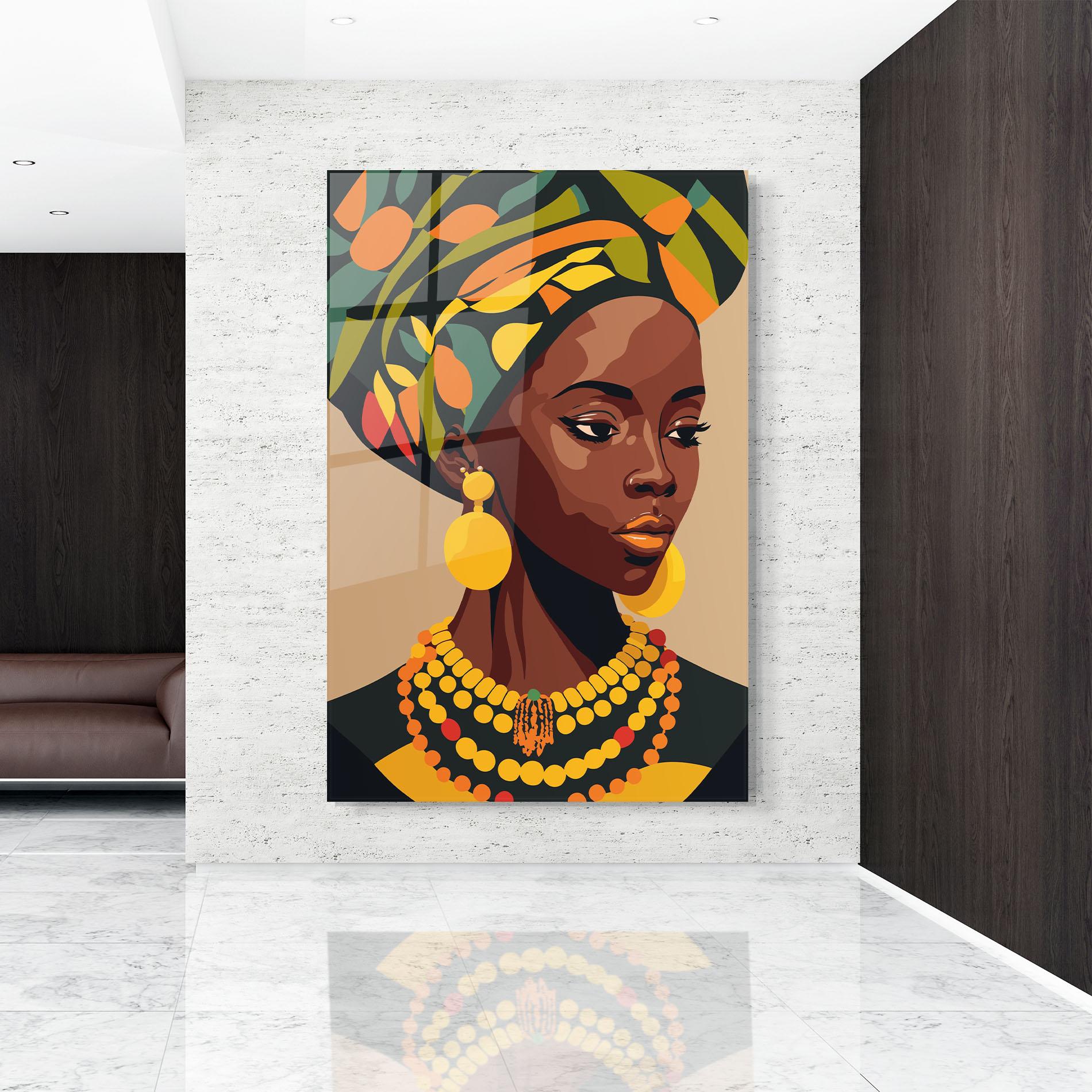 Tablou Sticla African Earrings mockup 9